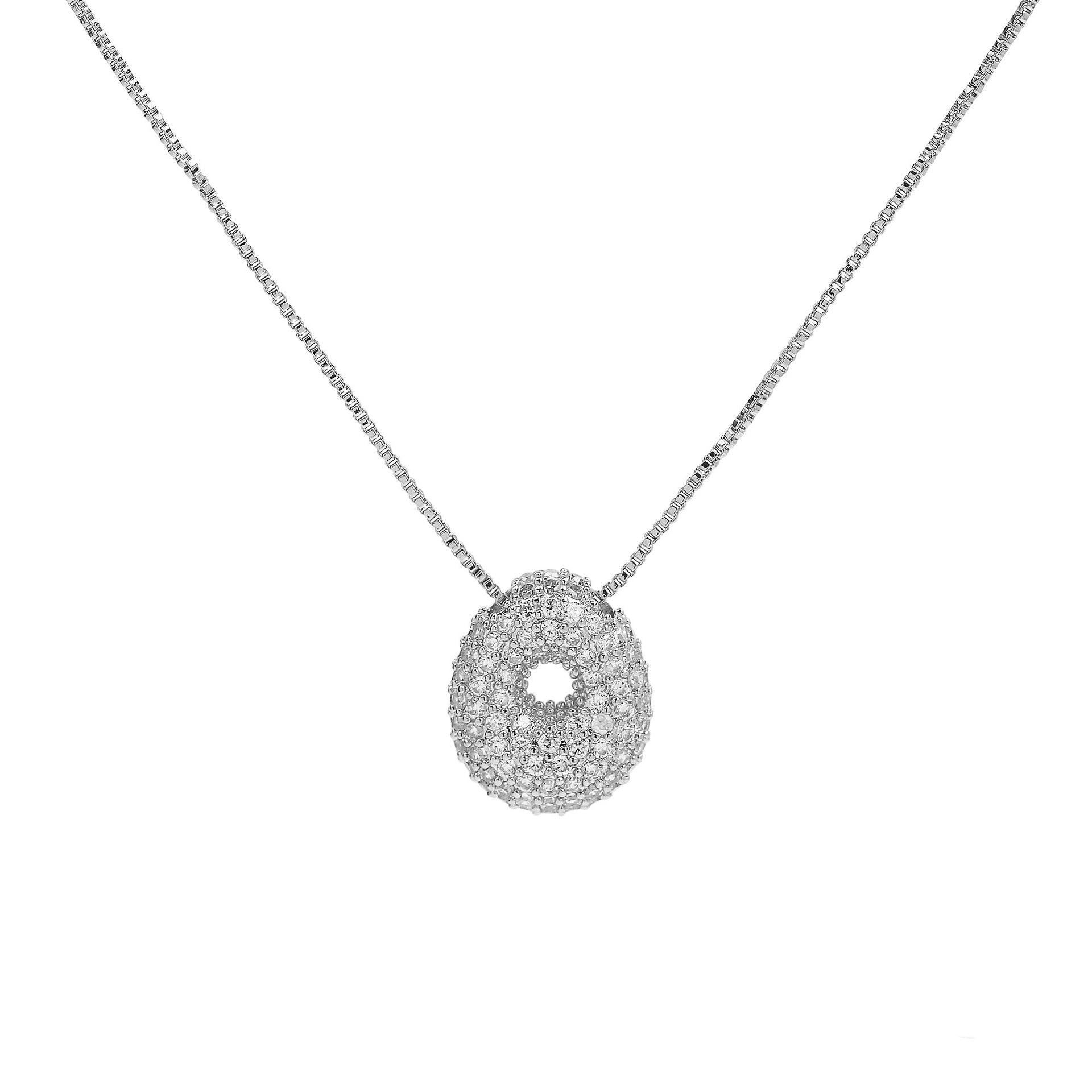 Francis Bubble Initial Necklace - Silver Necklace O [MIHHH0V9]