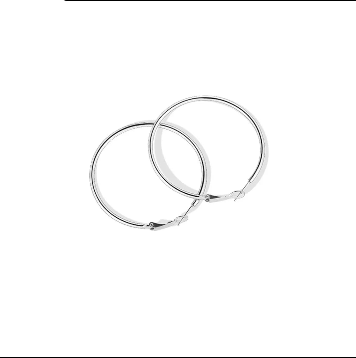 Jessenia Oversized Hoop Earrings - Silver (3cm)
