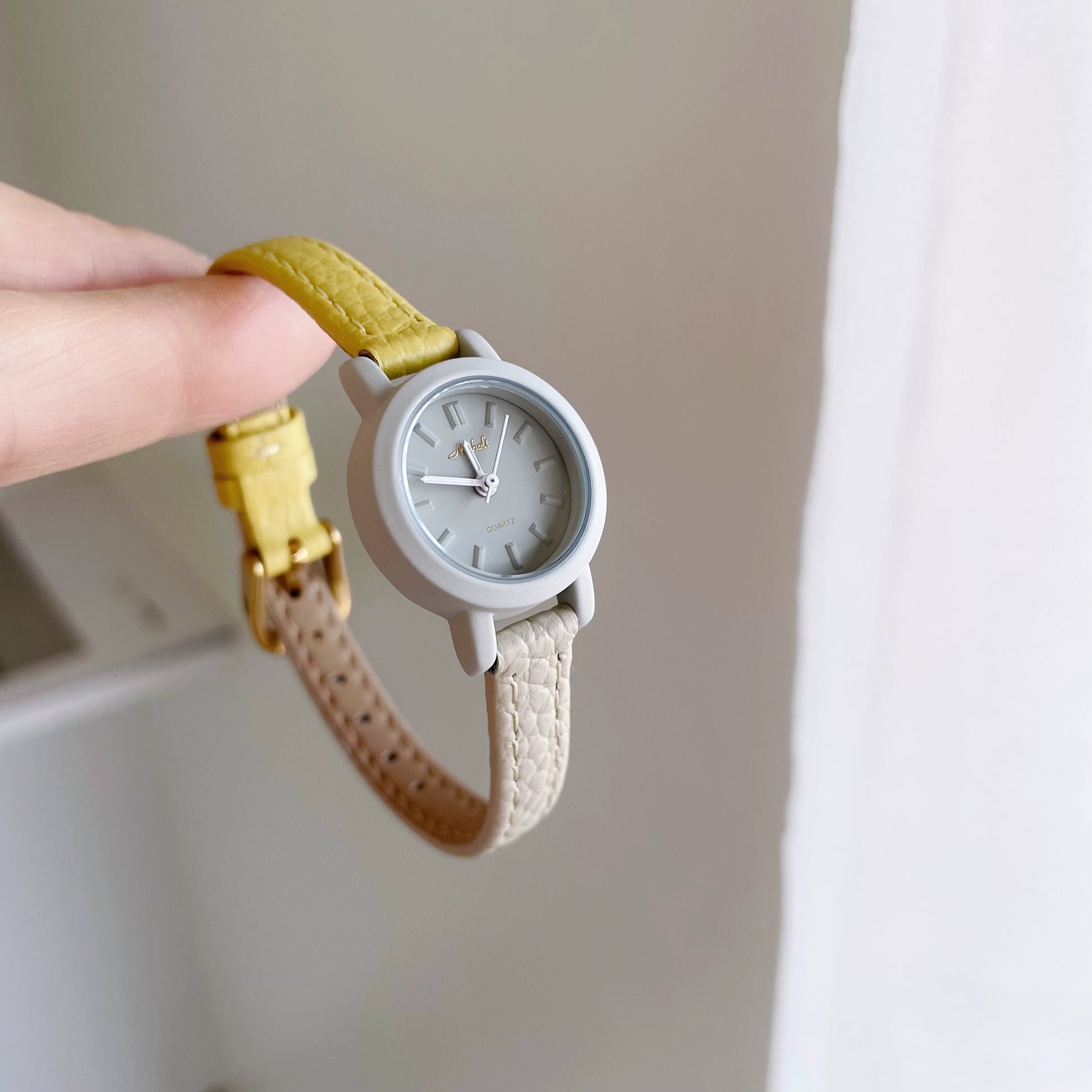 Korbyn Vibrant Petite Watch - Cream Yellow Contrast