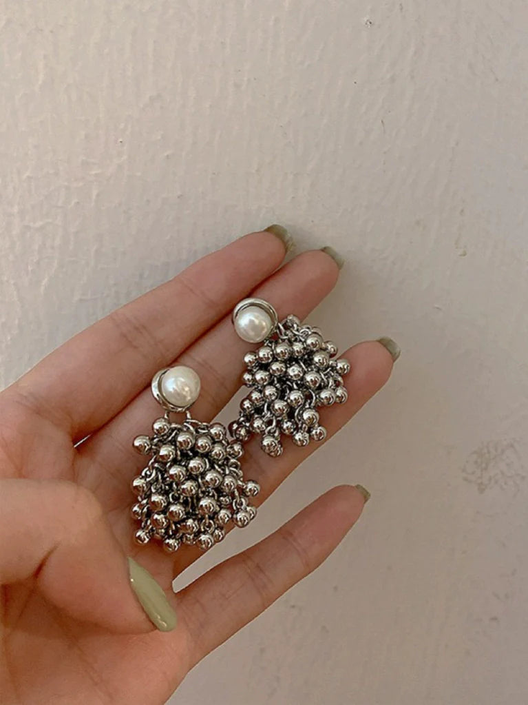 Rhylie Luminous Pearl Tassel Earrings - Pearl Tassel Earrings