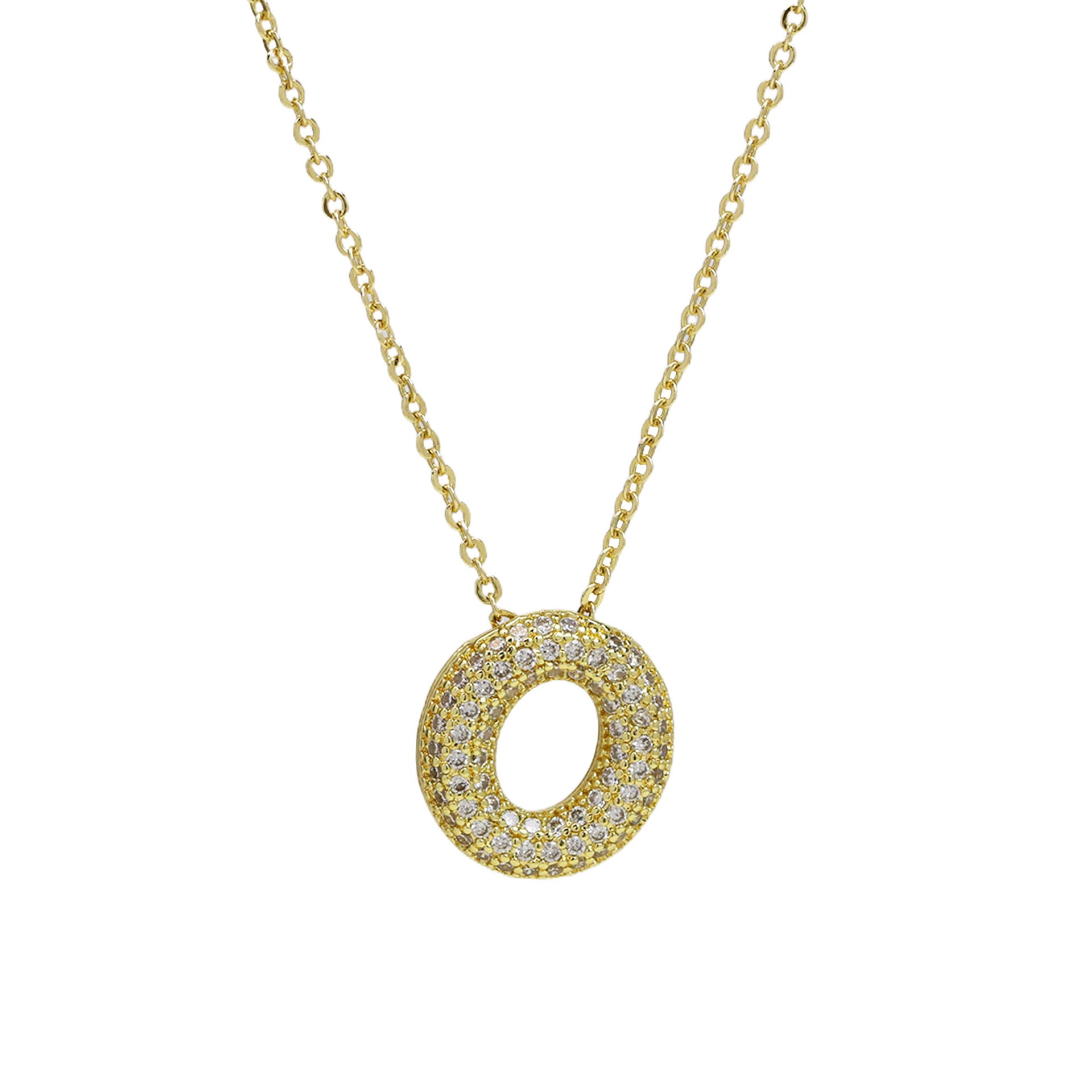 Zalia Gilded Bubble Letter Necklace - Necklace O [YB1FDI44]
