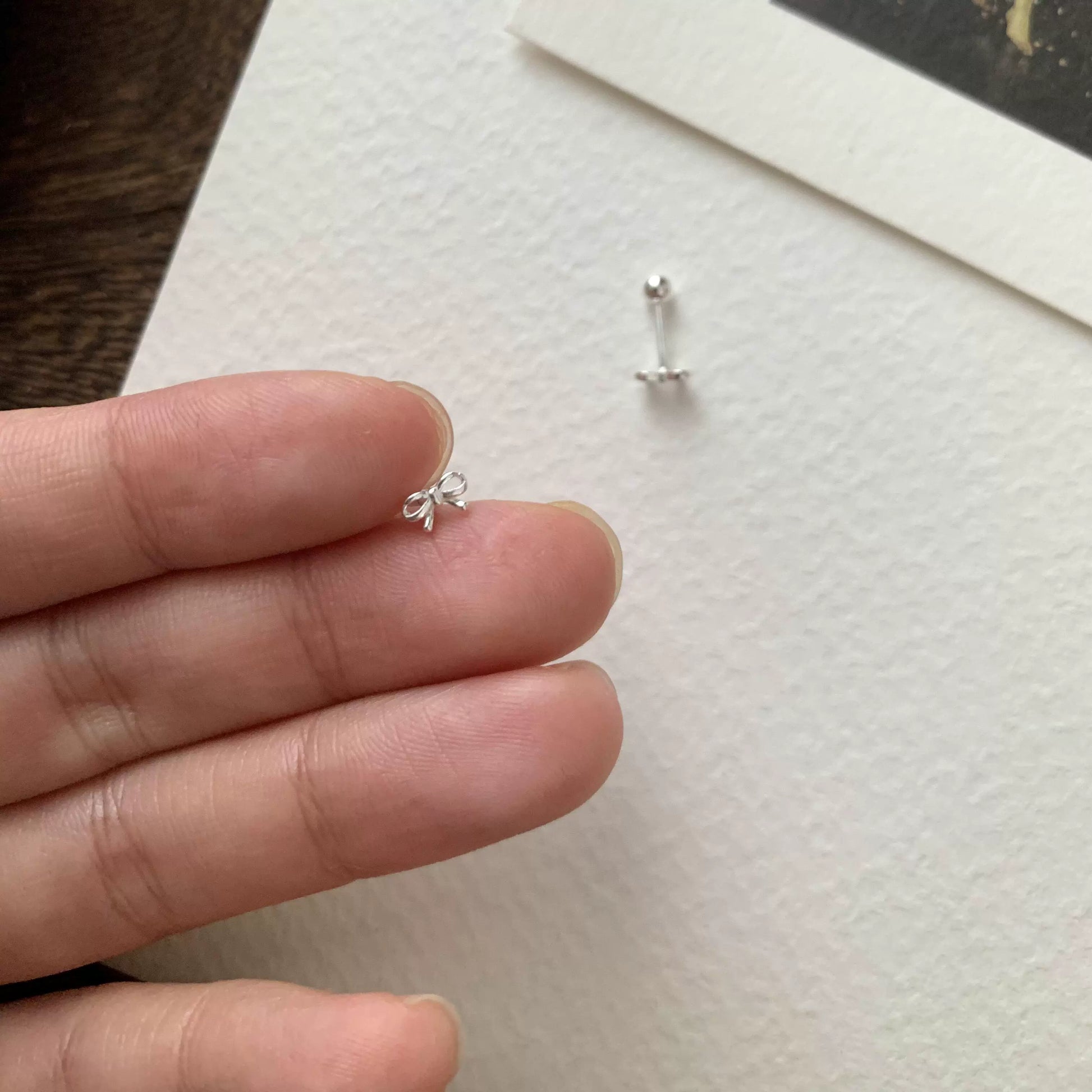 Prisha Mini Bow Stud Earrings - Bow Screw Stud Earrings