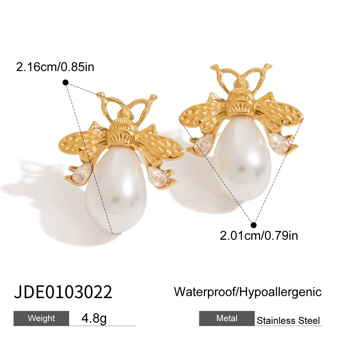 Honey Geometric Pearl Earrings - JDE0103022 [FVX8RLZJ]