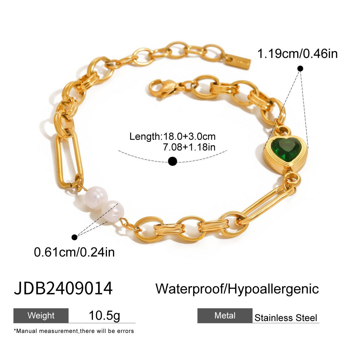 Kailee Zircon Heart Bracelet Set - JDB2409014 [KS6M4RMK]