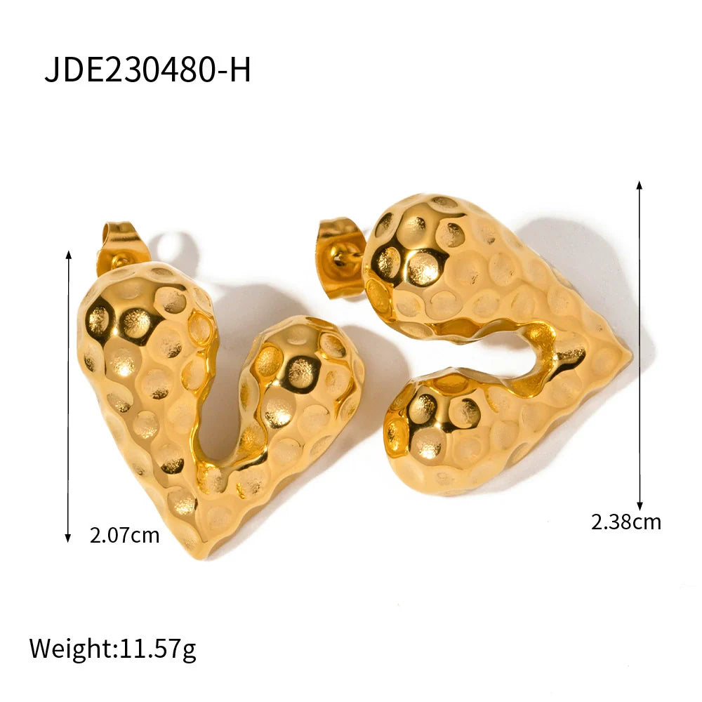 Kaylani Liquid Heart Earrings - JDE230480-H