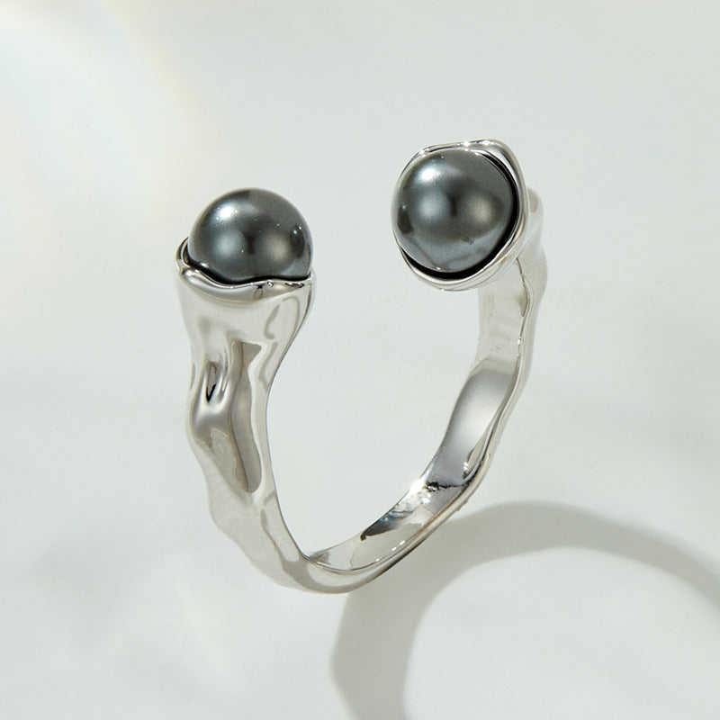 Matilde Red Pearl Open Ring - Deep Red Pearl [83JCLA5O]