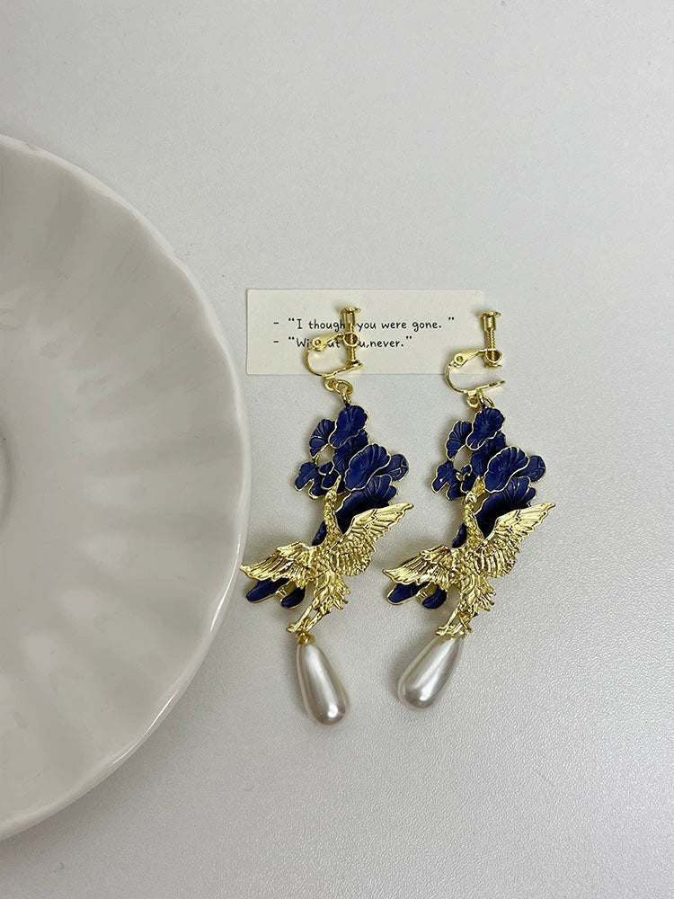 Aubrielle Double Happiness Pearl Ear Clips - Pearl Ear Clips