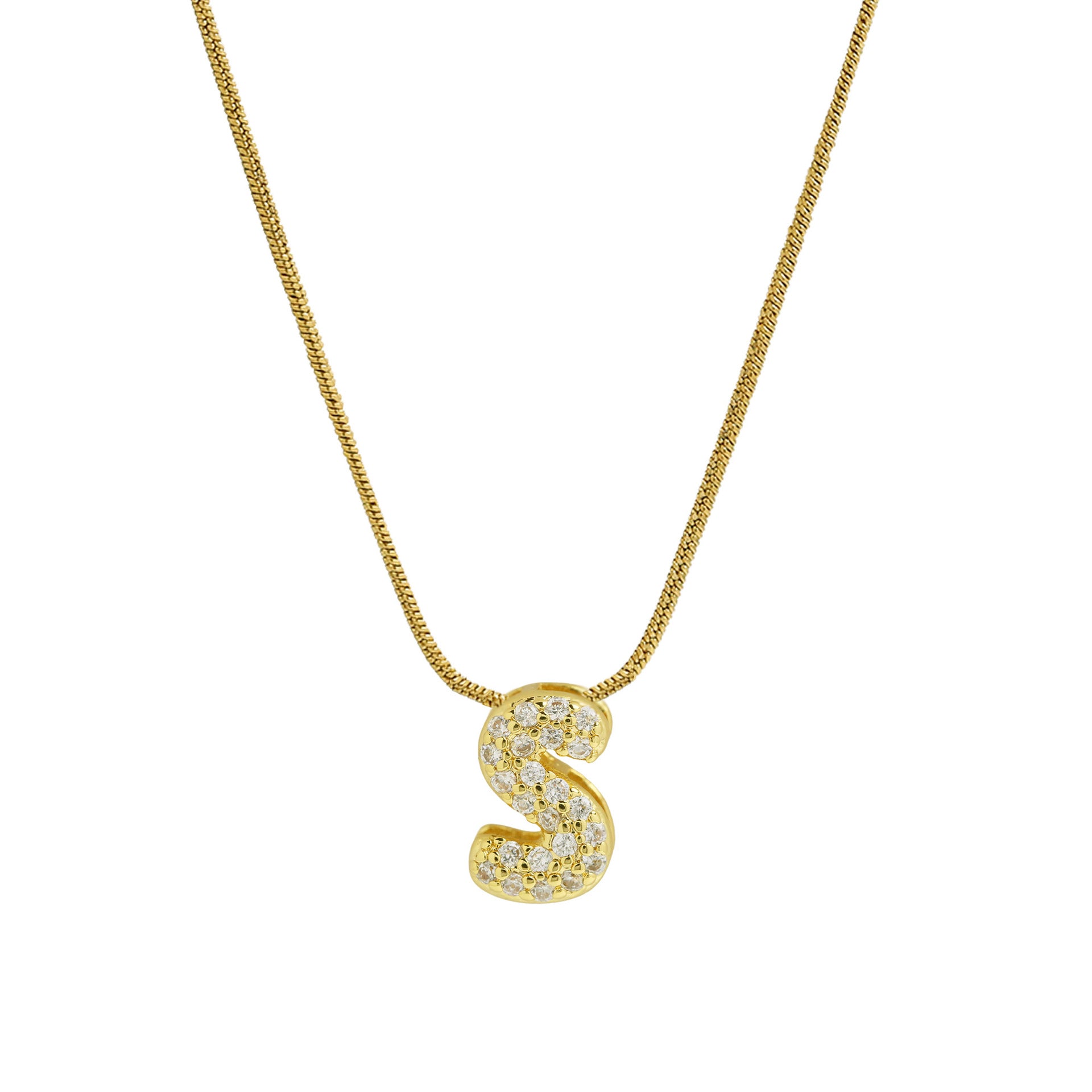 Deborah Initial Snake Necklace - Gold-tone S Initial [YK99KPXN]