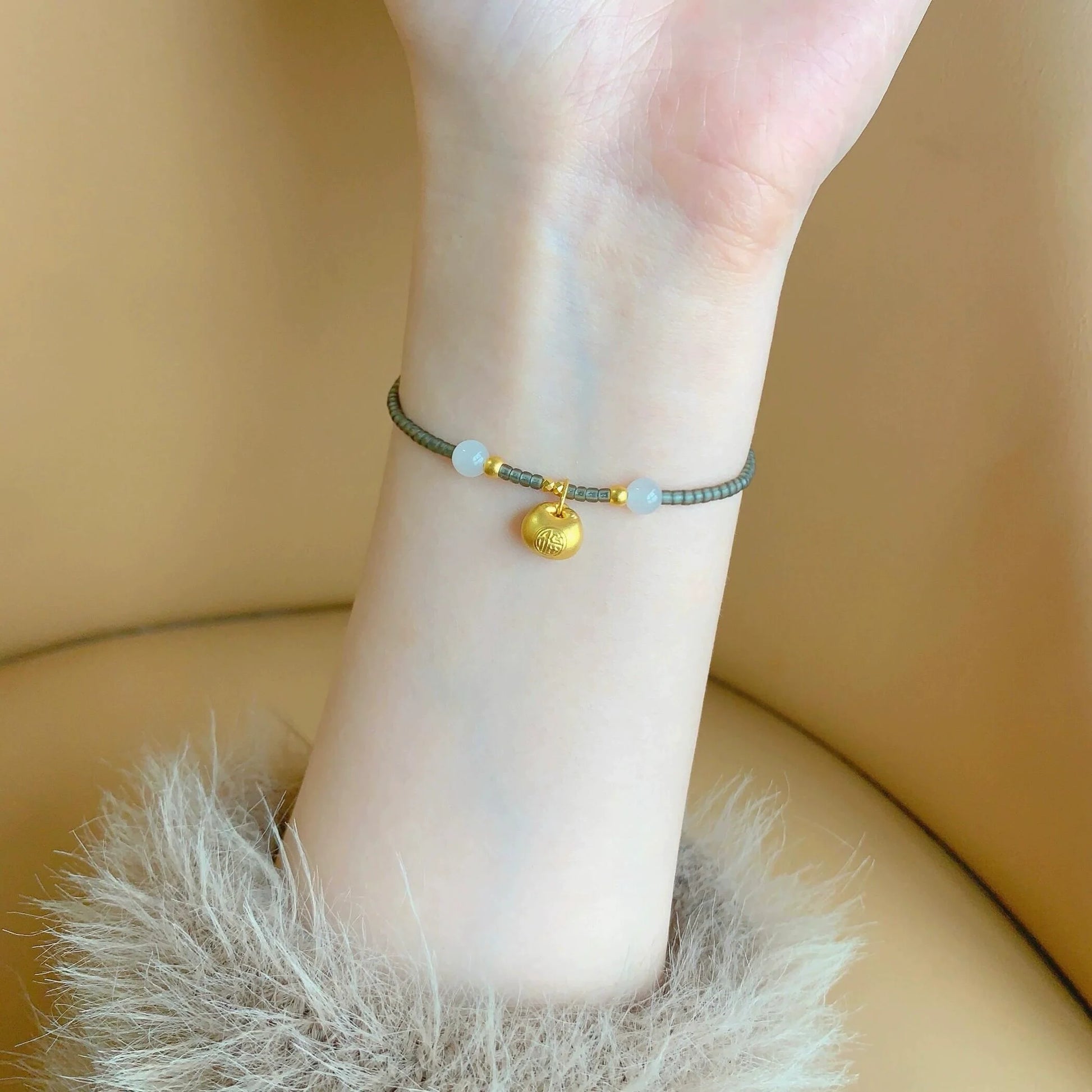 Rocio Star Beaded Bracelet - Chubby Fortune Mung Bean Bracelet