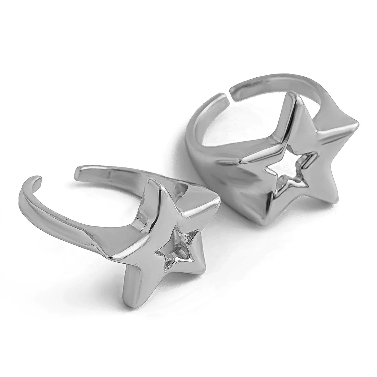 Sehaj Celestial Ring Set - Hollow-out & Hollow-out Silver