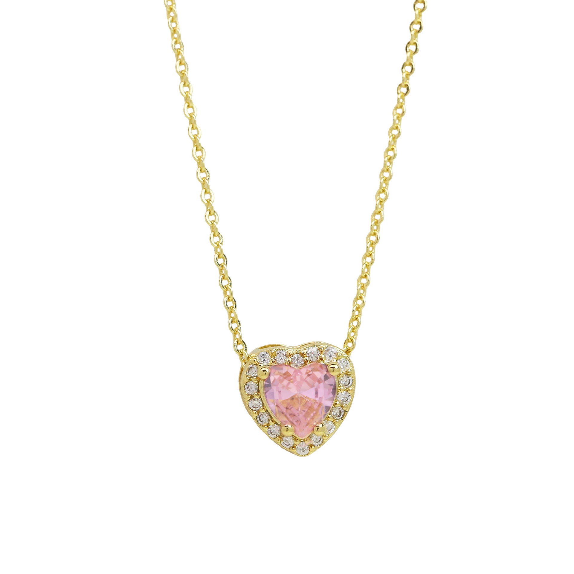 Khylie Heart Birthstone Necklace - October [R6068SQU]