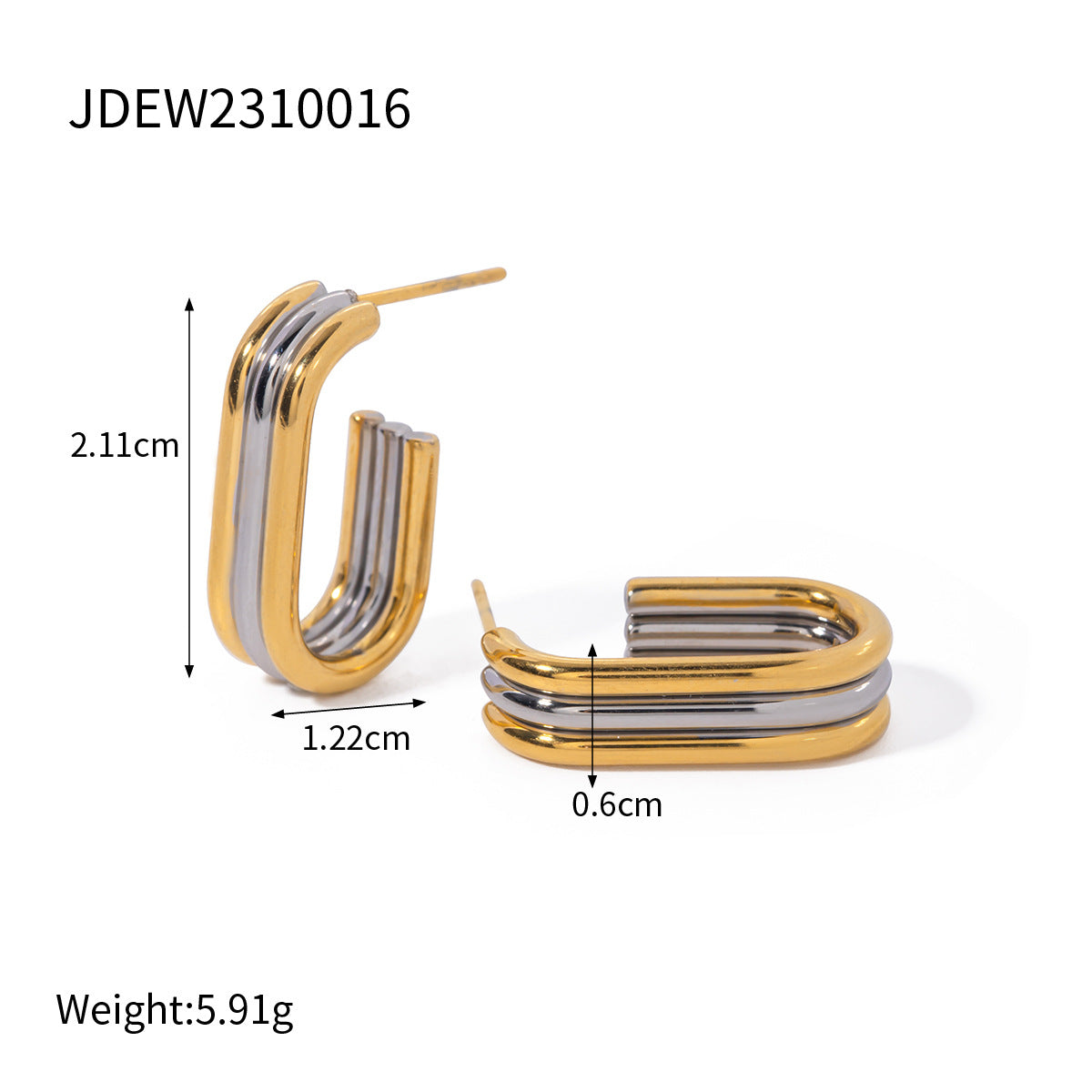 Aliyana Sculptural Contrast Earrings - JDEW2310016 [58SSZ0HY]