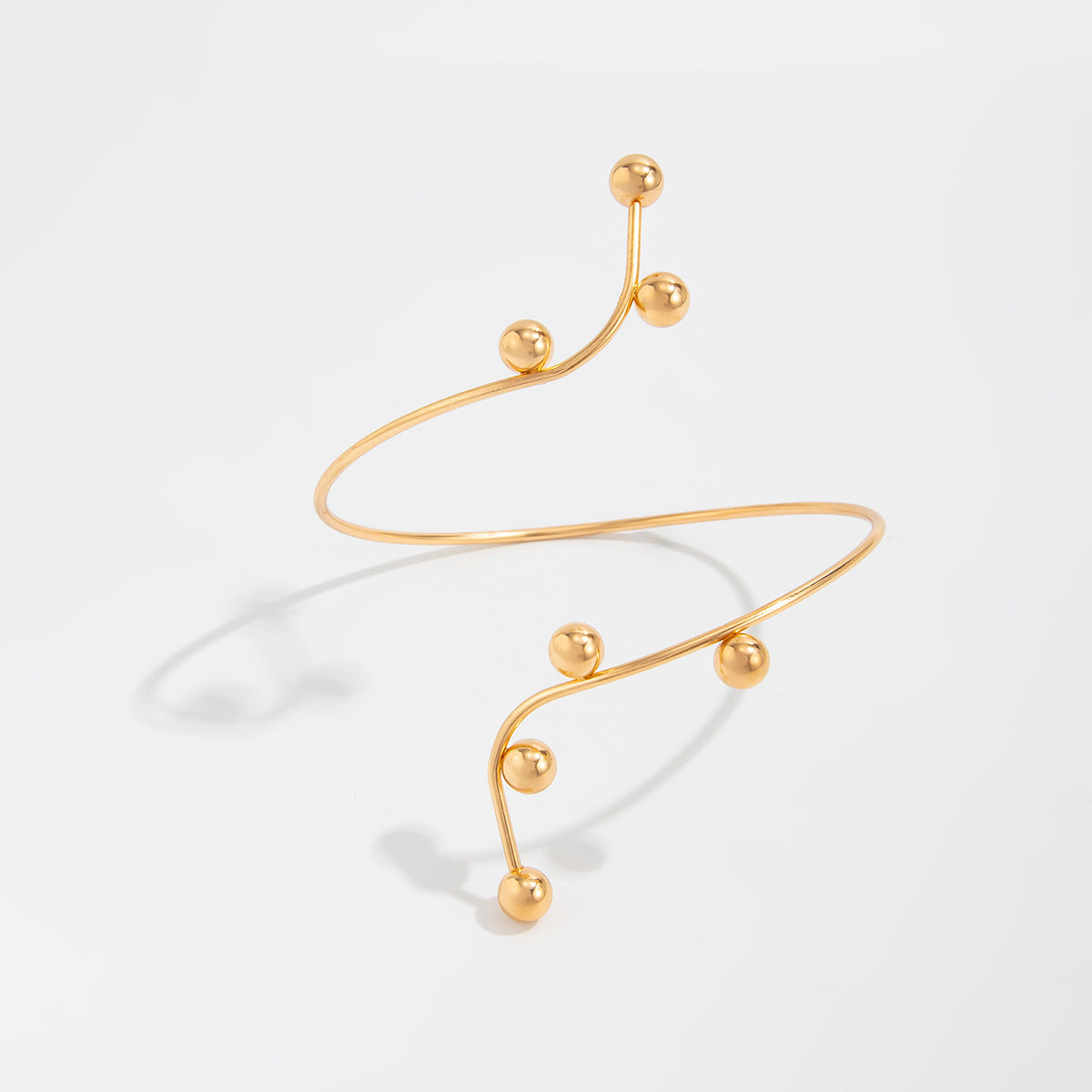 Aiko Minimalist Sphere Arm Cuff - Gold [WZL7FX76]