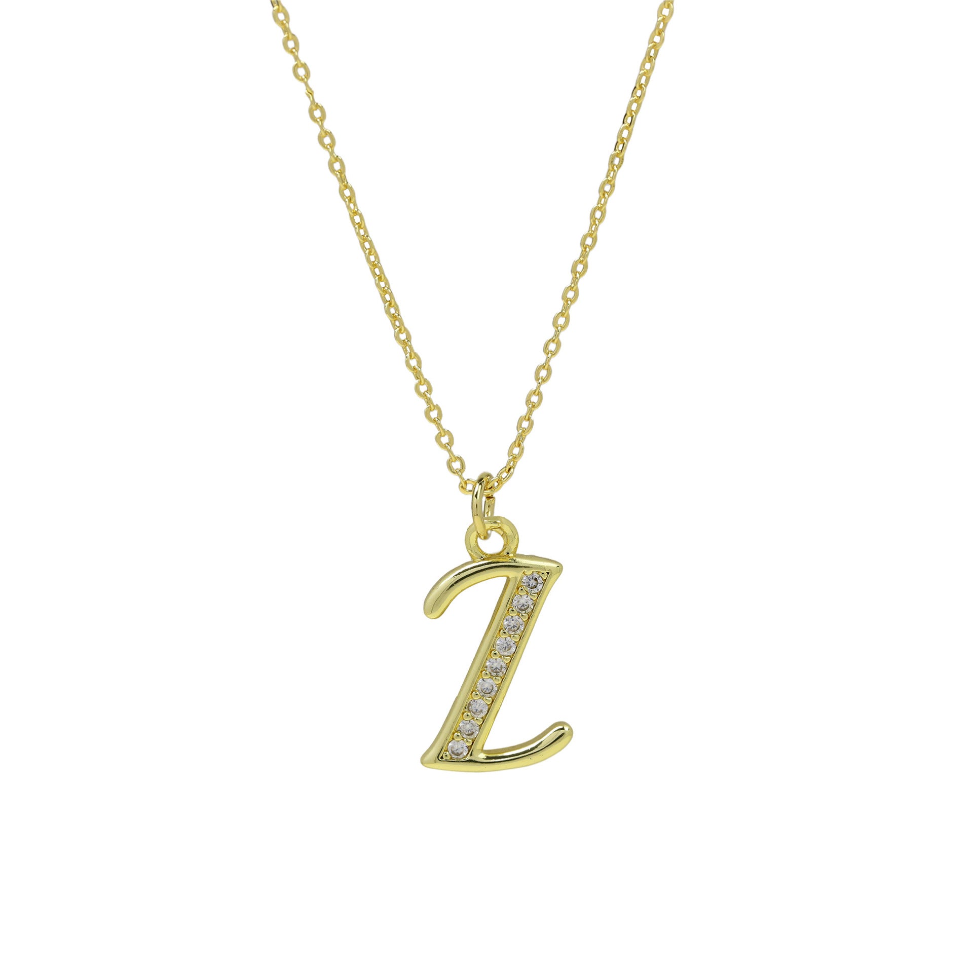 Winifred Delicate Alphabet Necklace - Letter Z [J6K3GWRS]
