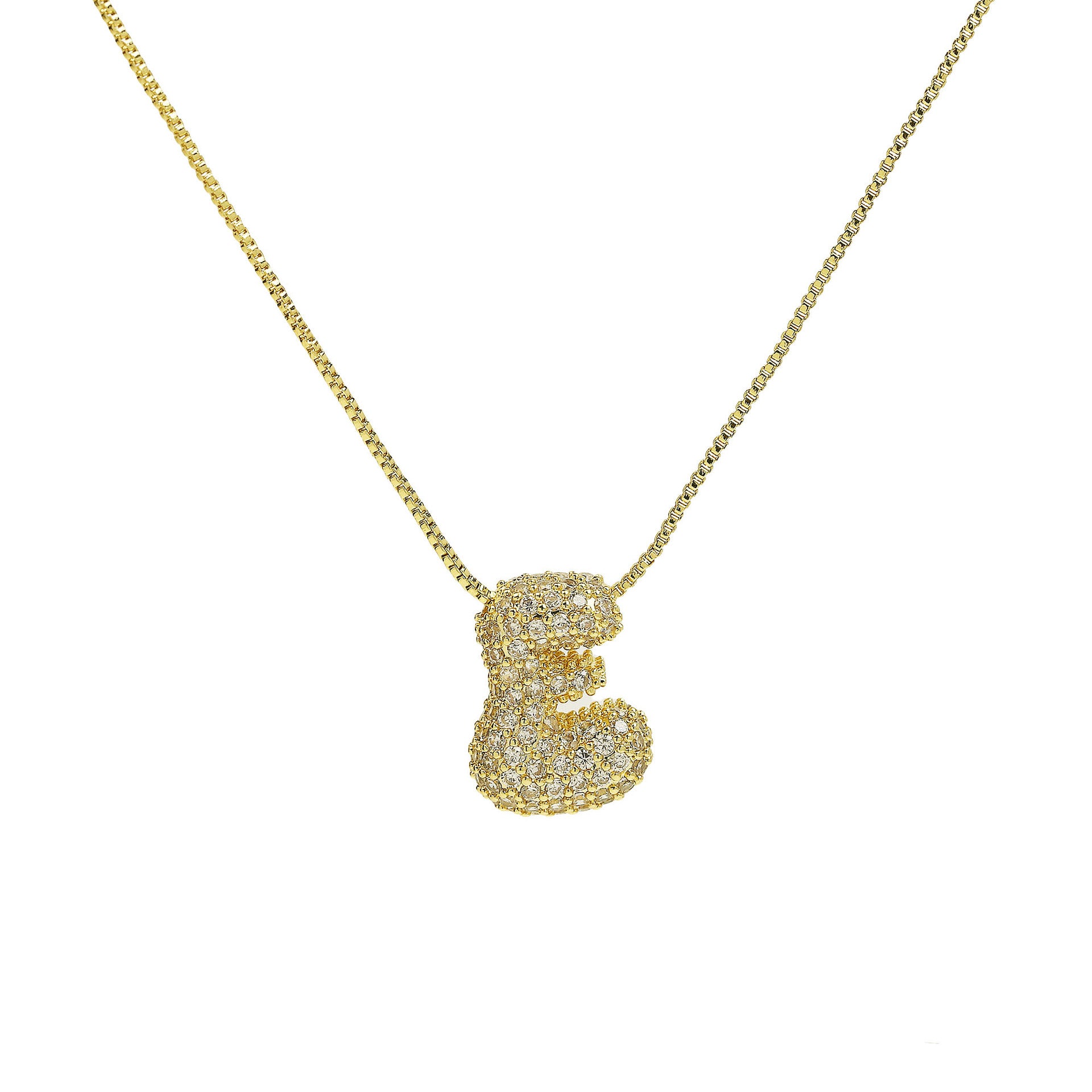 Francis Bubble Initial Necklace - Gold Necklace E [PDU7LY3P]