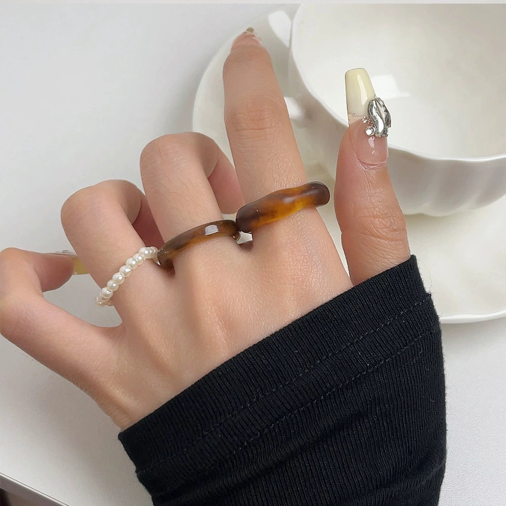 Wanda Resin Ring Set - Three Piece Set [0B5ZFQ91]