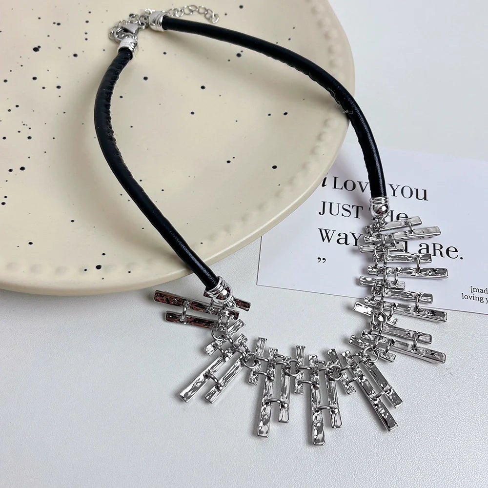 Alannah Lace Crystal Tassel Necklace - Crystal Tassel Necklace