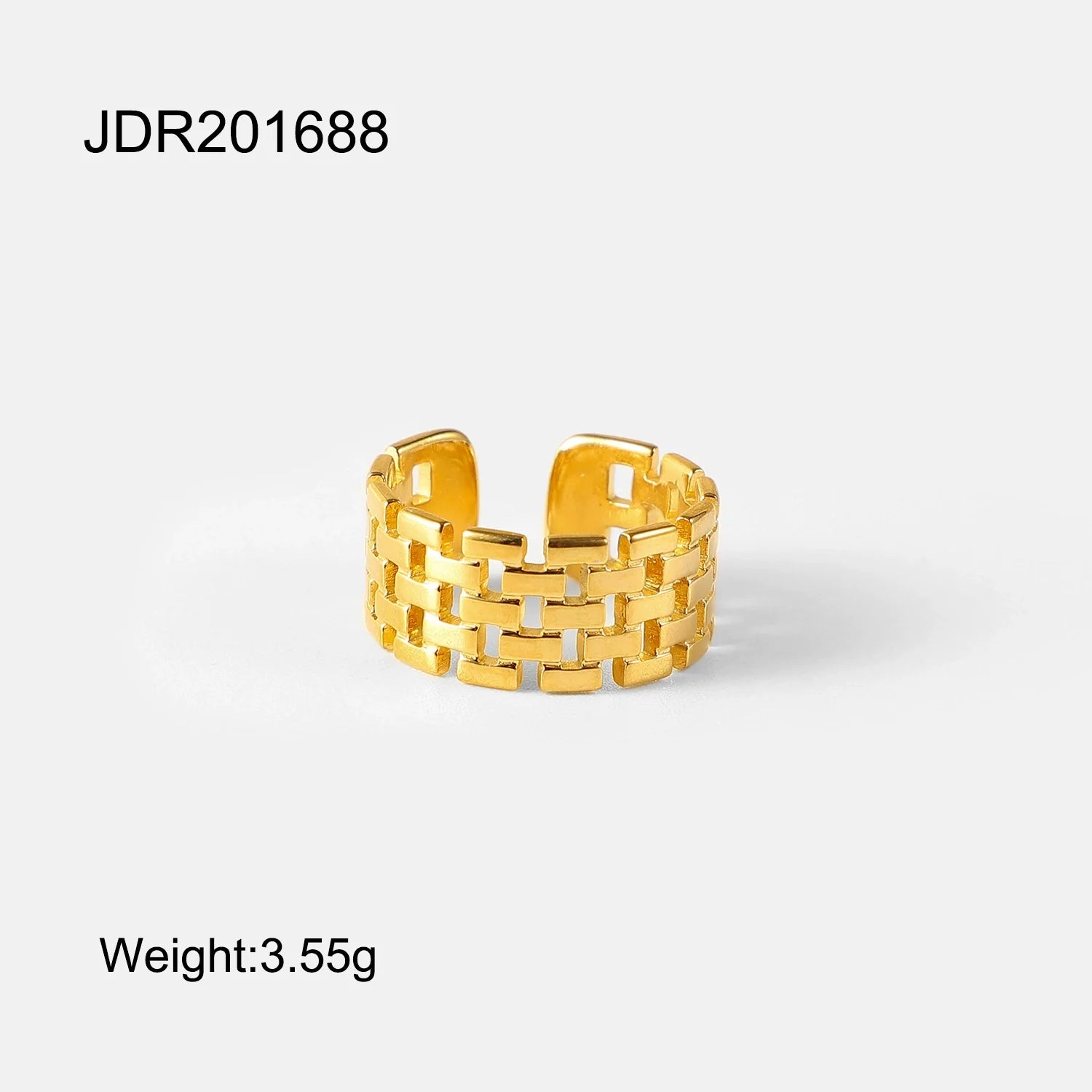 Liza Wide Gold Open Ring - Adjustable Open