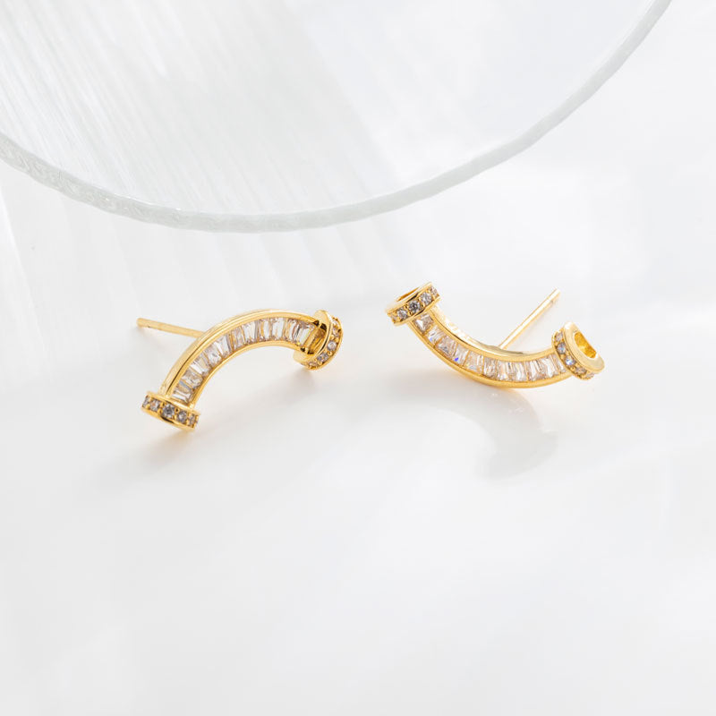 Ily Gold Diamond Smile Studs - EA11987T000 [0VEZIFAO]
