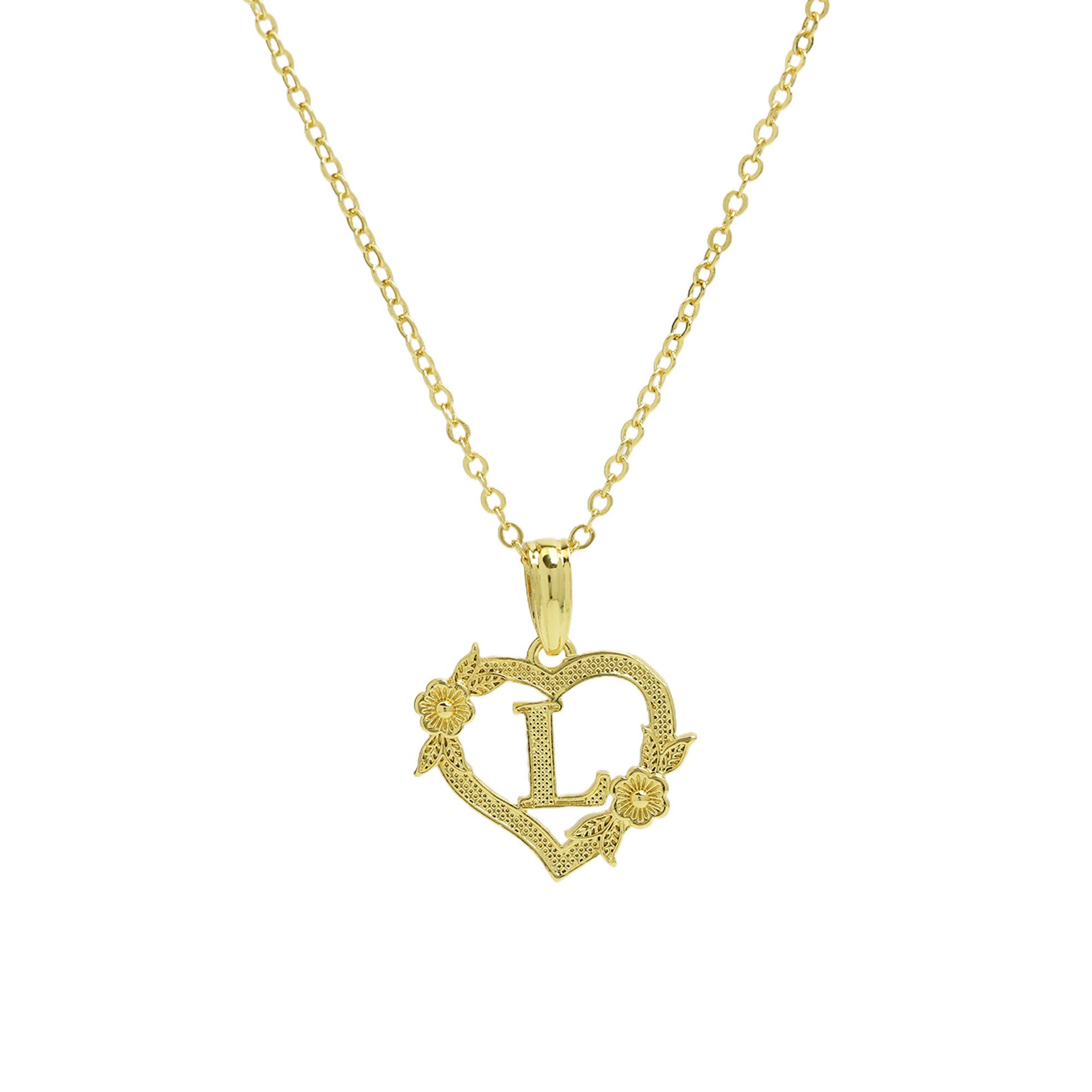Isobel Initial Heart Pendant Necklace - Necklace L [R3UH0G84]