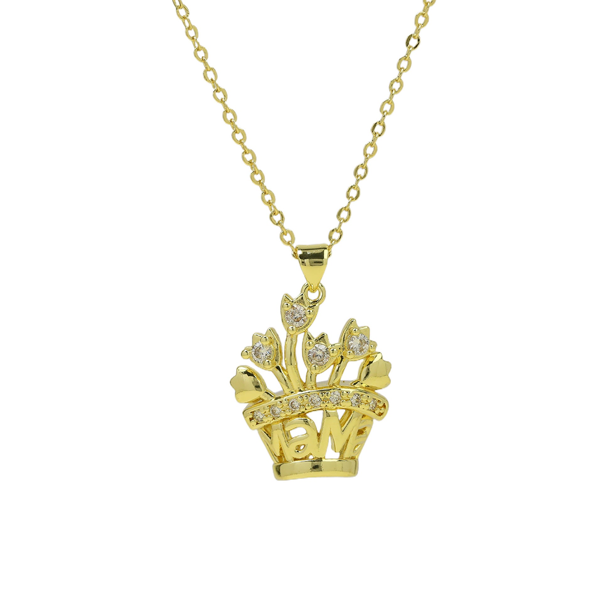 Saydee Zircon Mother Pendant Necklace - Design 1 [9OJWZ01K]