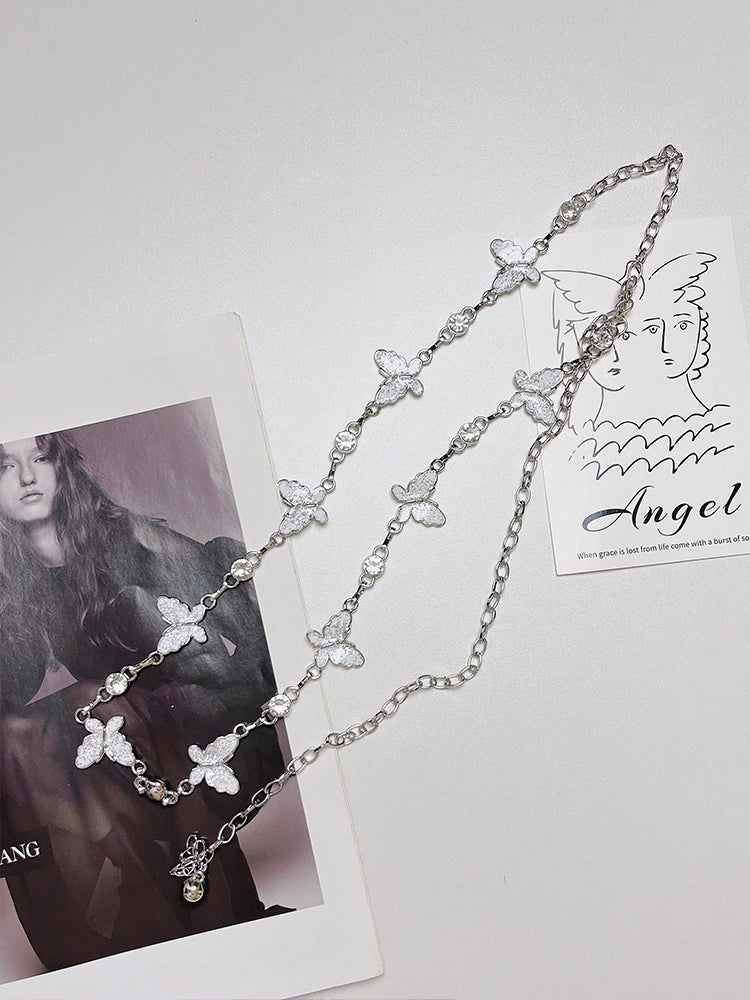 Dejah Butterfly Chain Belt - White Butterfly Waist Chain