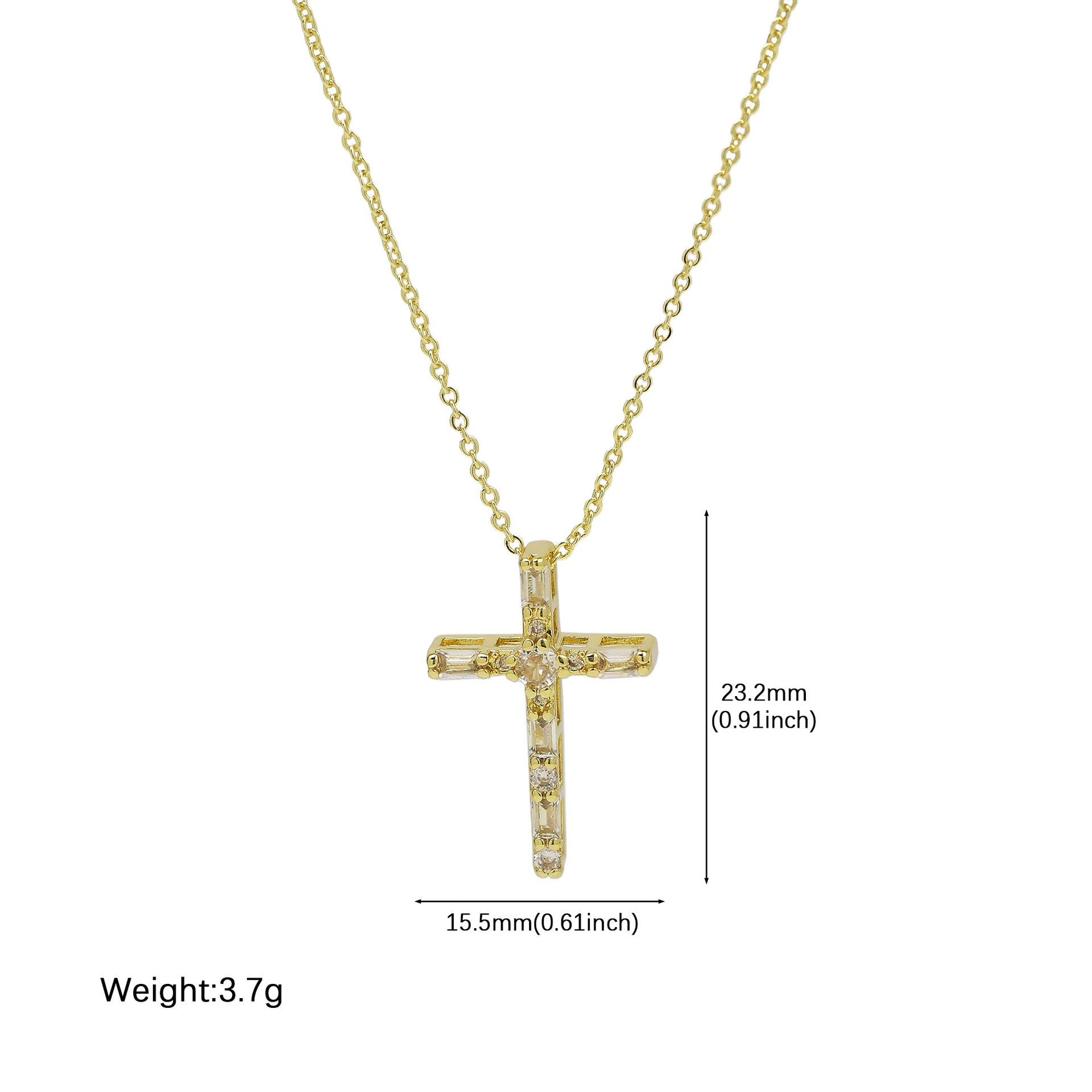 Jazleen Zircon Paved Cross Necklace - Style 1 [HX31BHR9]