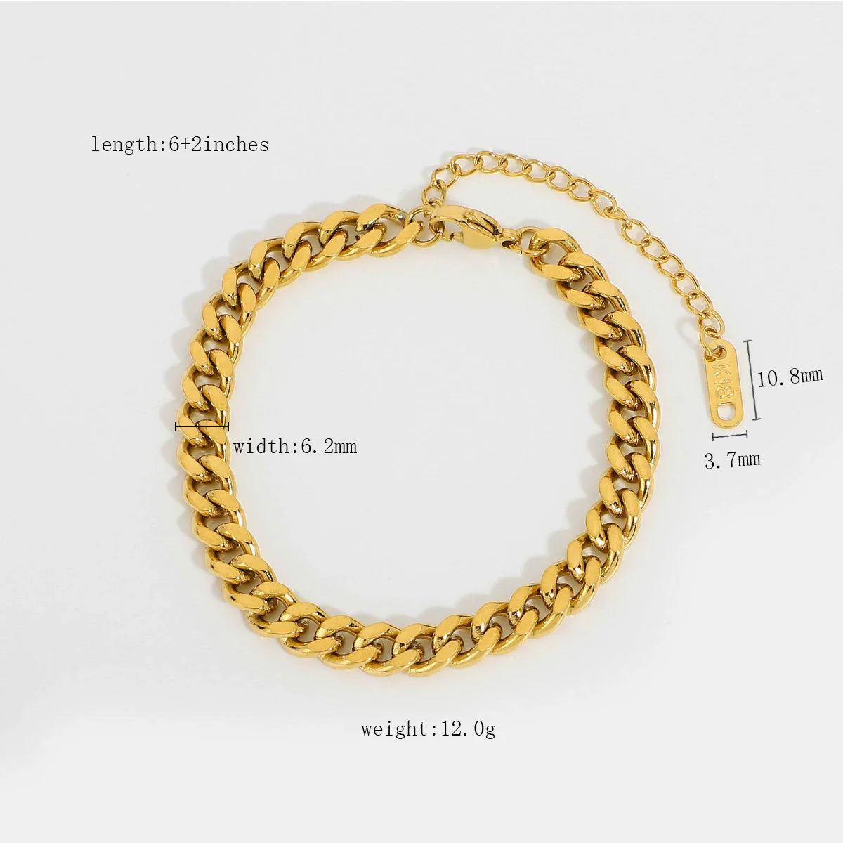 Patience Gold Cuban Bracelet - JDB201047-2