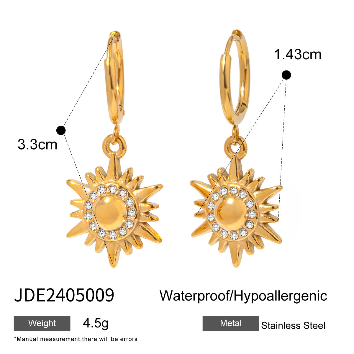 Honest Stainless Steel Star Tassel Earrings - JDE2405009 [RU2PD0EE]