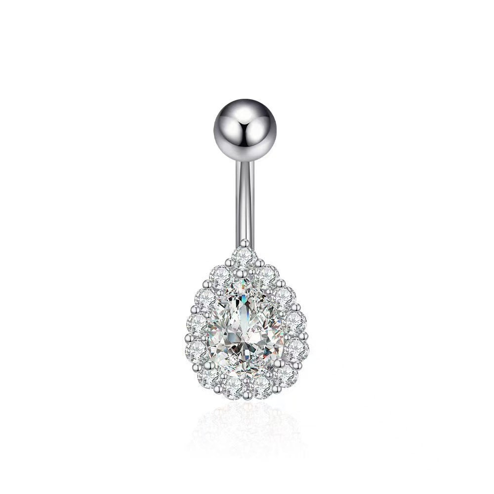 Yeva Angel Tear Navel Ring - White [VMEZTYX9]