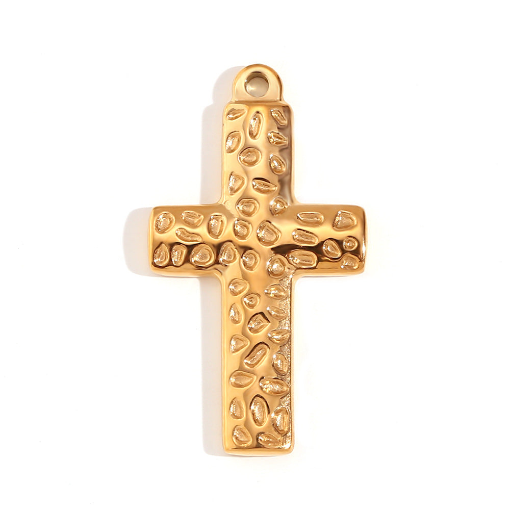 Kalayah Geometric Celestial Charms - Irregular Peanut Cross Pendant [JSAA7N12]
