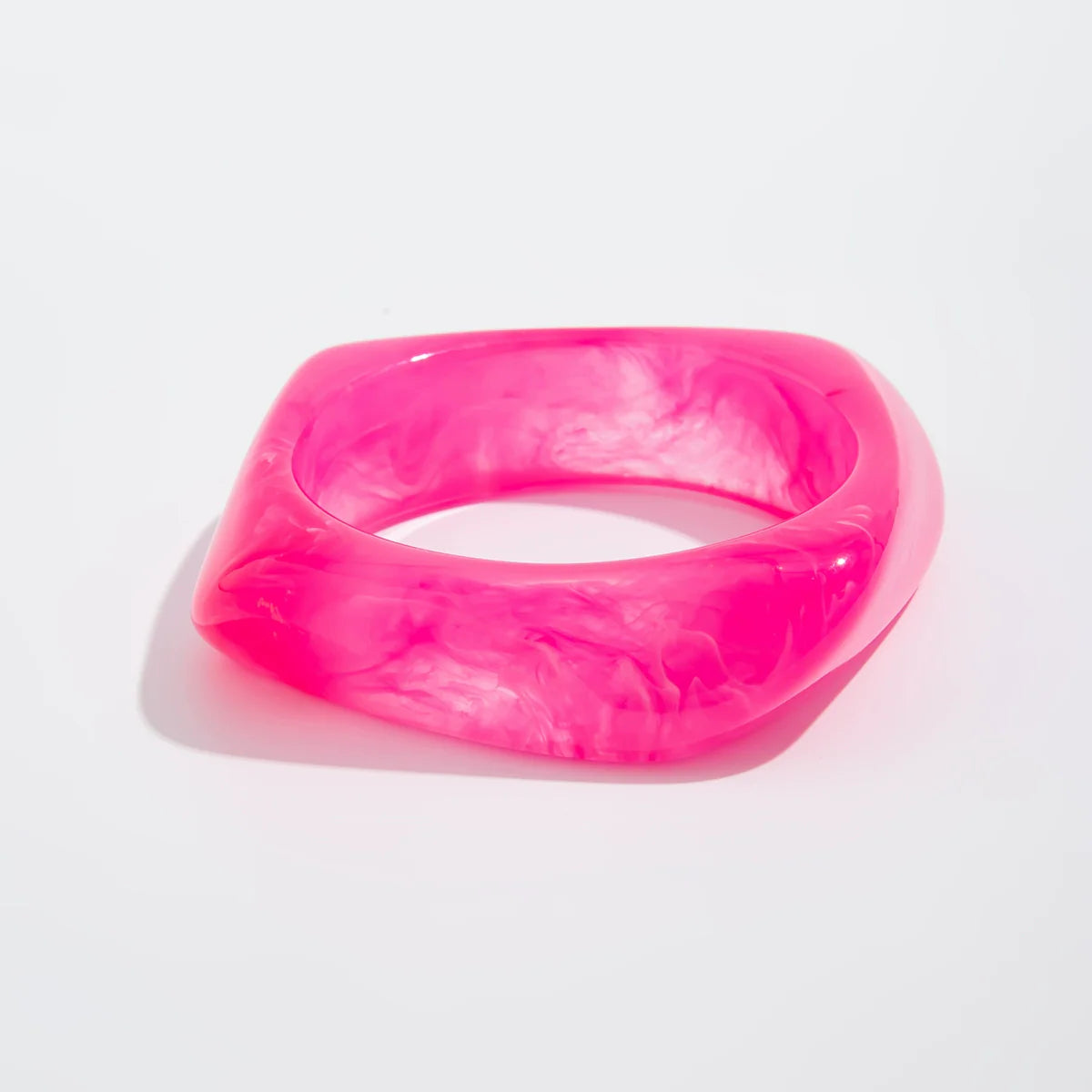Jayleen Irregular Resin Bangle - Rose Red