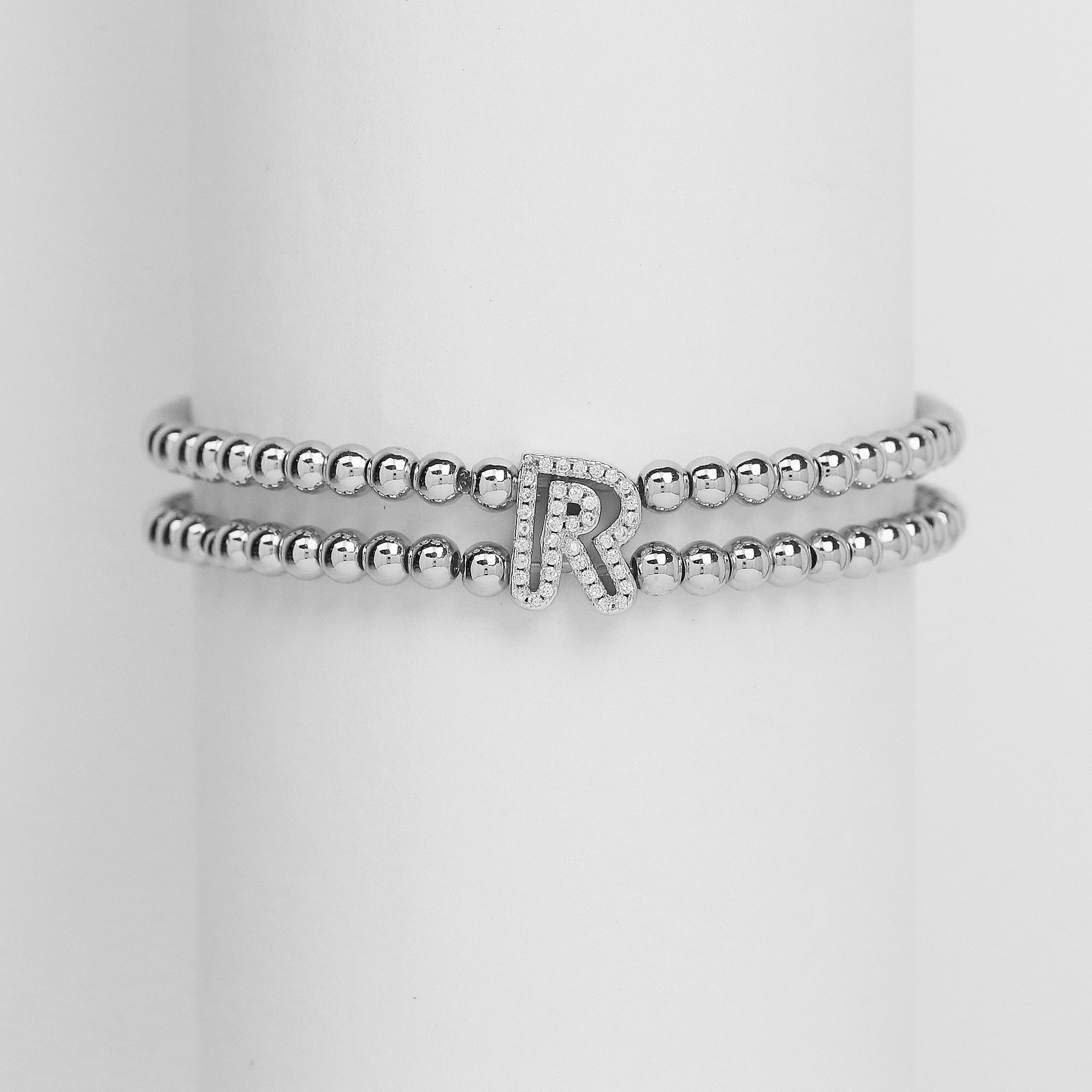 Alexandra Bubble Initial Bracelet - Silver R [SVLZ0DB2]