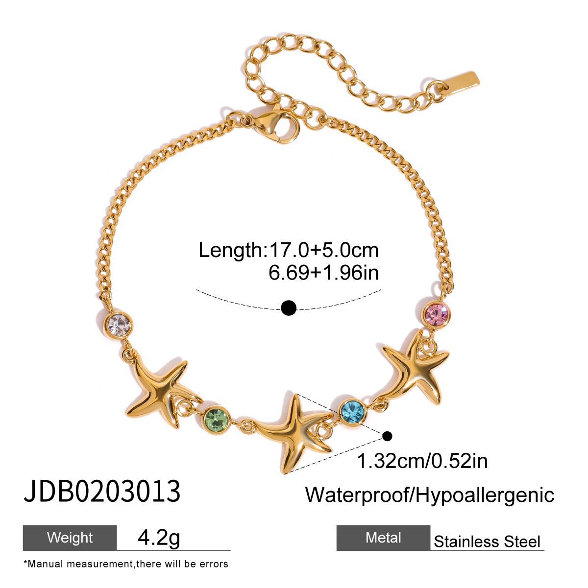 Myleigh Zircon Starfish Bracelet - Product Code JDB0203013 [PG1D6B5S]