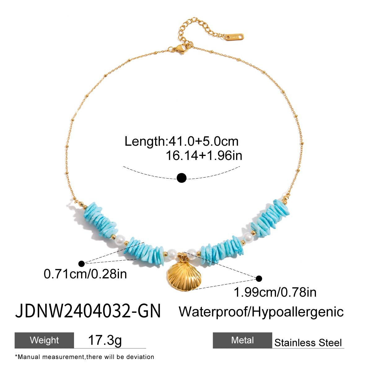 Tyanna Pearl Shell Necklace - JDNW2404032-GN [KSVF2ZB7]