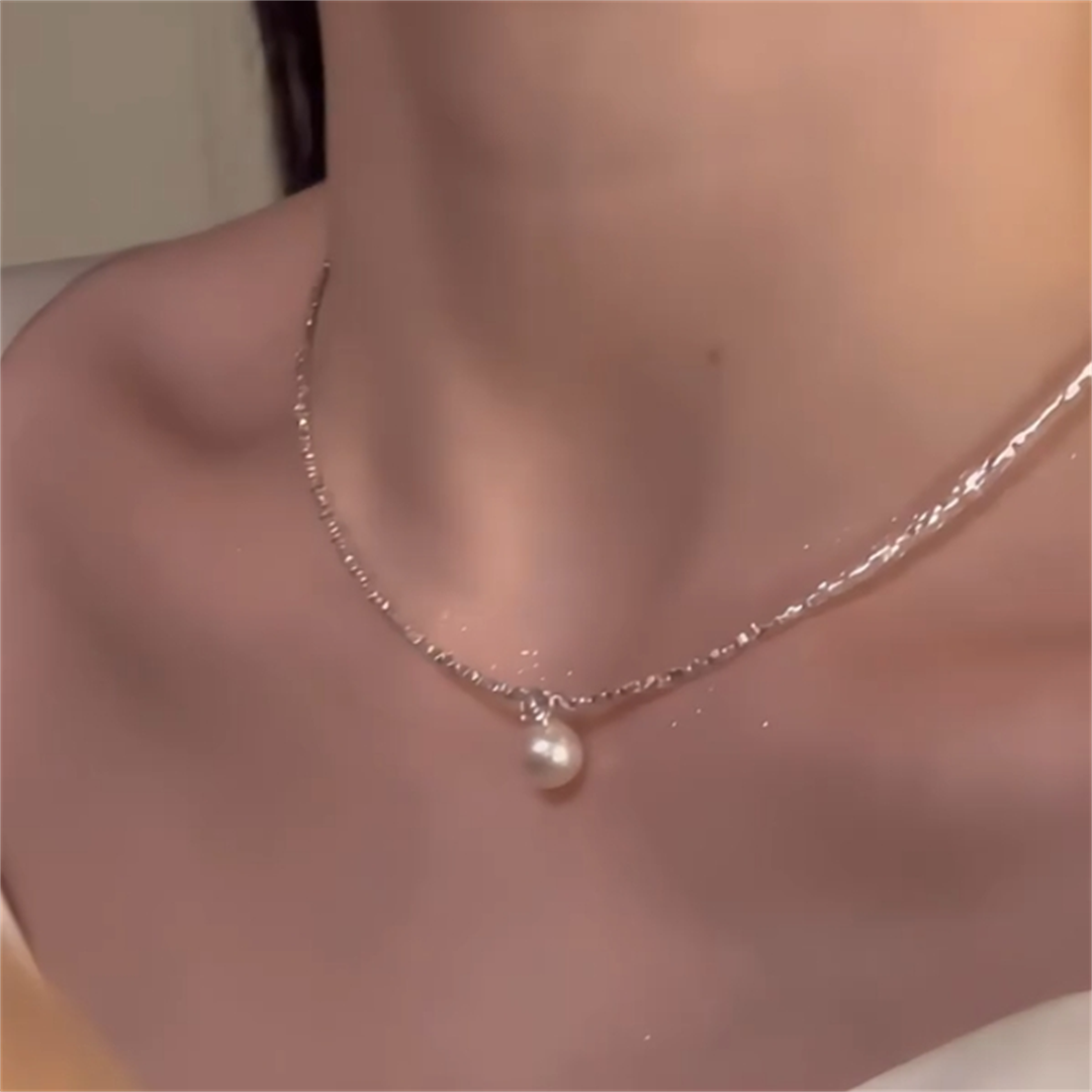 Addilynne Irregular Pearl Choker - Silver Plated