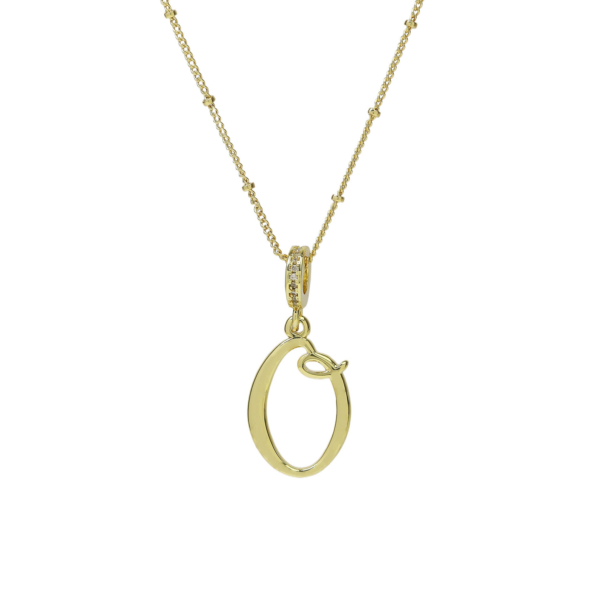 Frida Gold Cursive Initial Necklace - Gold O [NYM3KH1V]