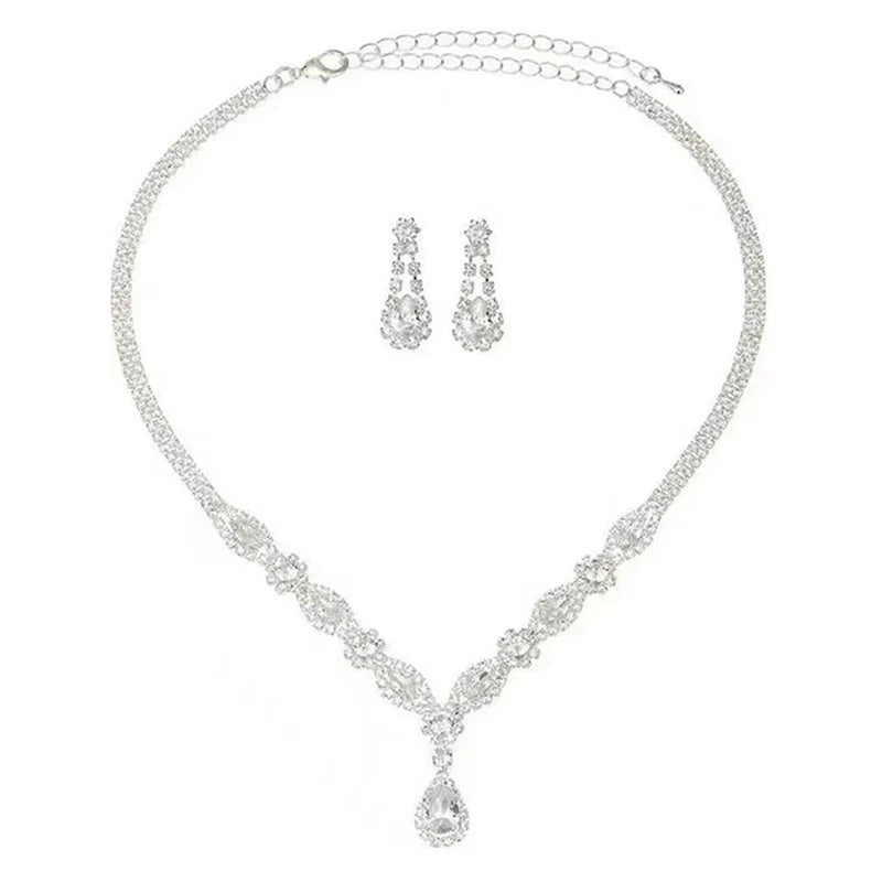 Aiyana Sparkling Waterdrop Set - Necklace + Earrings