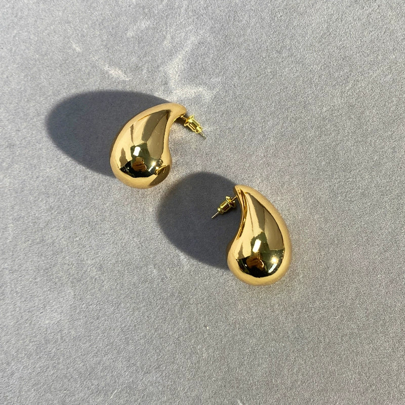Annaleigh Polished Waterdrop Earrings - Gold Pair [KFALKSFP]
