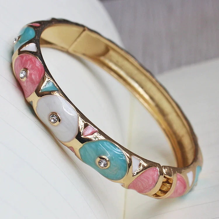 Whitney CloisonnŽ Floral Bangle - Powder Blue