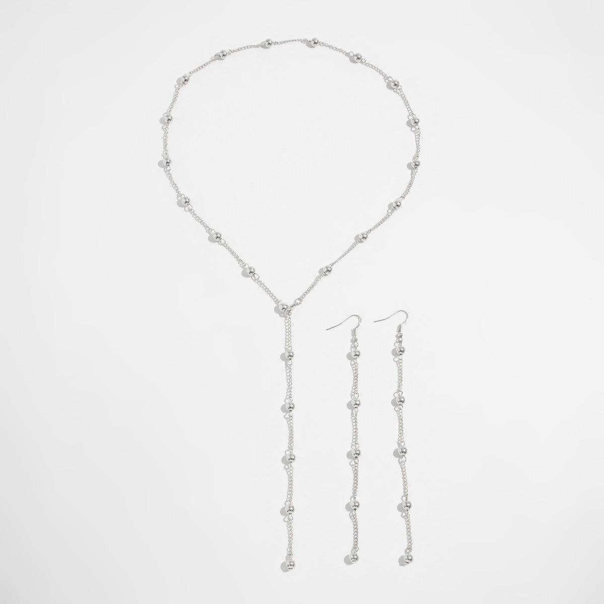 Kalista Gothic Beaded Cross Necklace - Silver [VD1I9CB4]