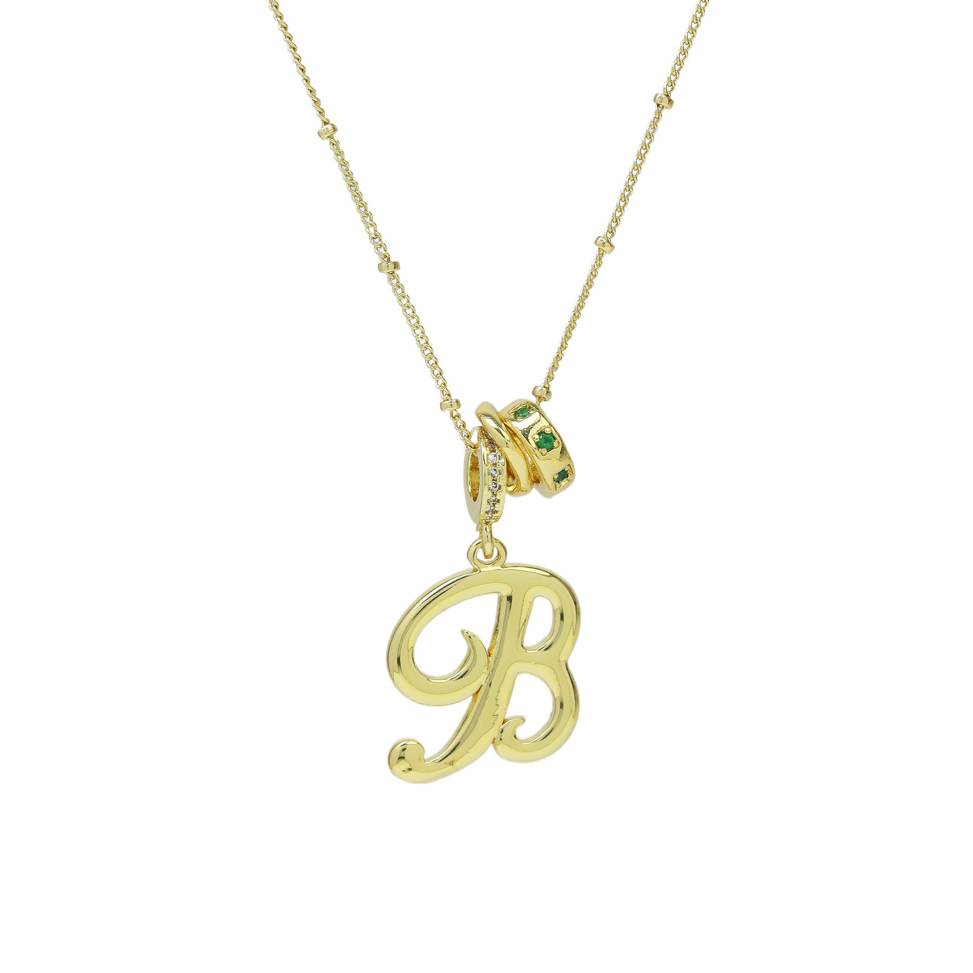 Jovi Cursive Initial Necklace - Gold B [OVKNKGVO]