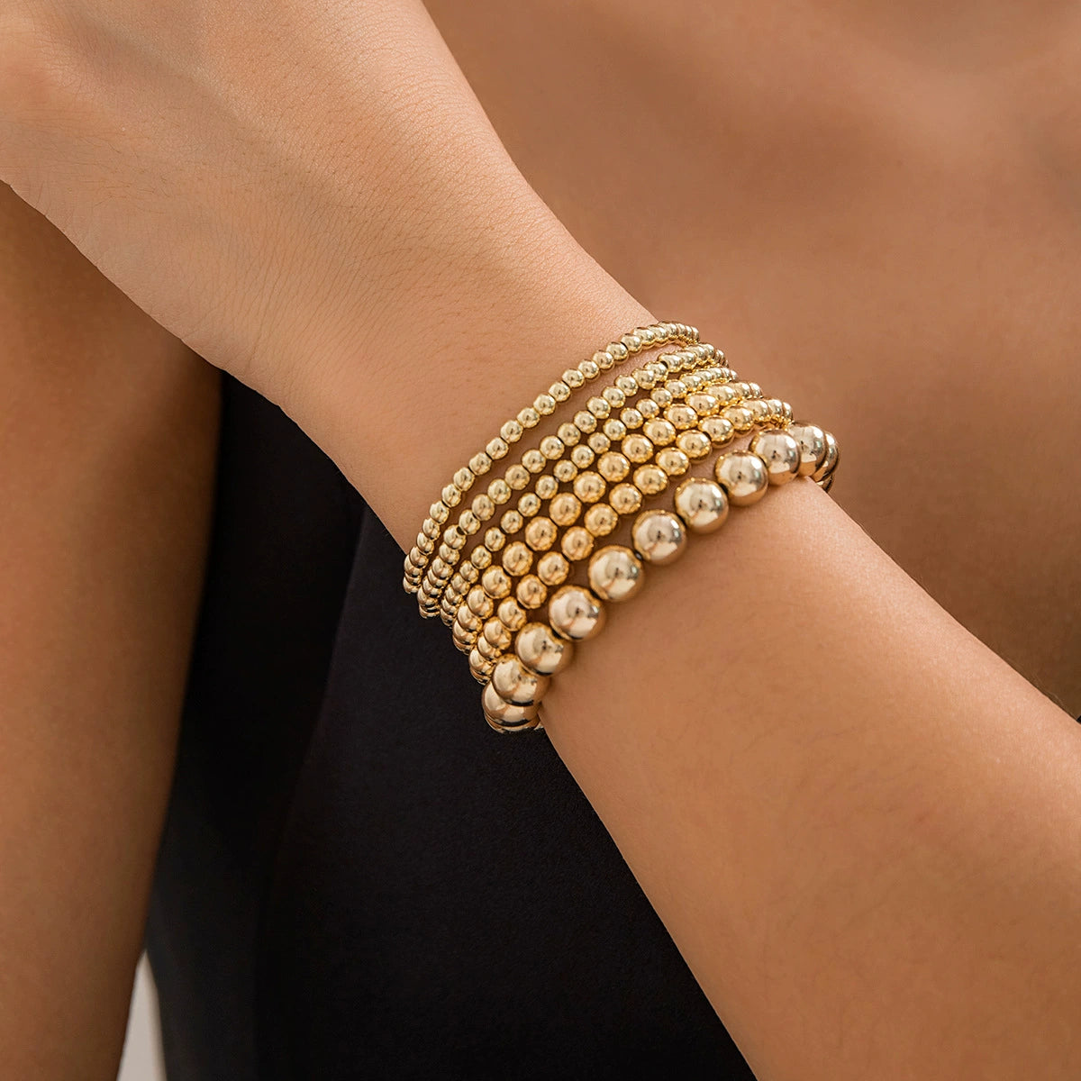Cattleya Layered Charm Bracelet Set - Gold-tone 6-piece Set (Style 13) [59MN8QAT]