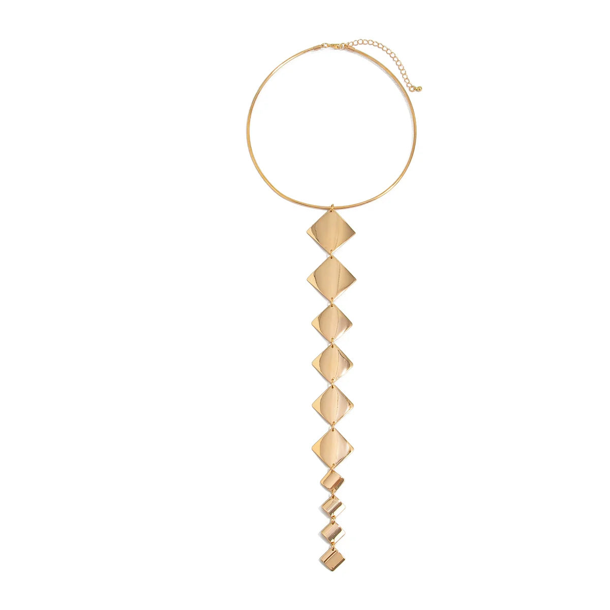 Vayda Geometric Pendant Necklace - Rhombus Gold