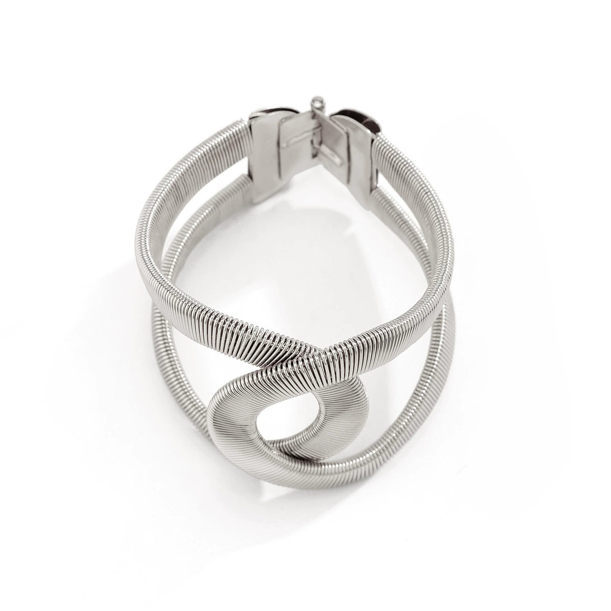 Claudia Geometric Cuff Bracelets - Style 03 Silver Tone [4ZJ0ZKAA]