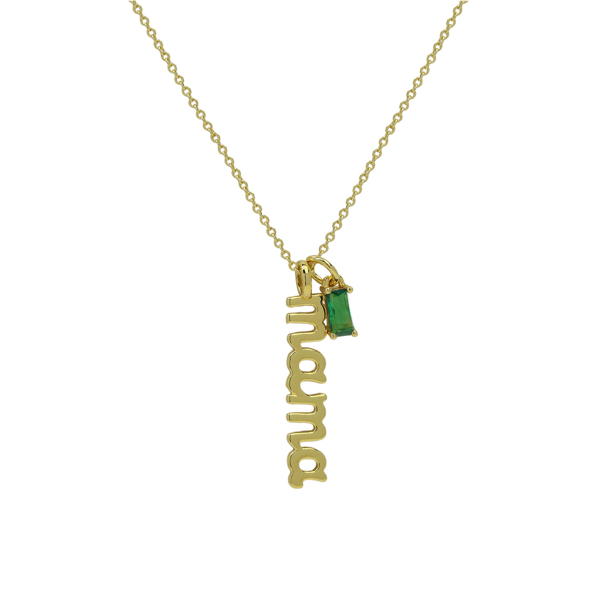 Adaly Birthstone Mom Pendant Necklace - May Birthstone [AOACE5B2]