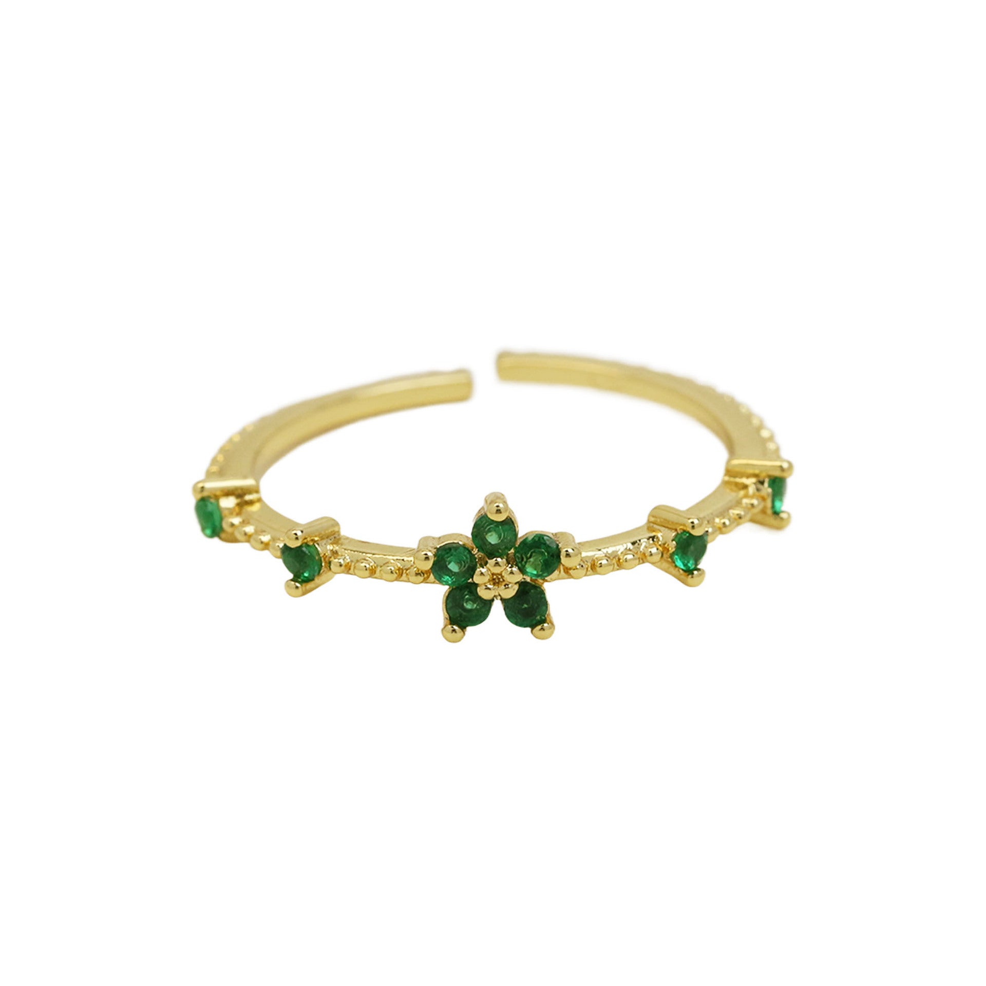 Mykah Floral Birthstone Ring - May [8OI8LN8J]
