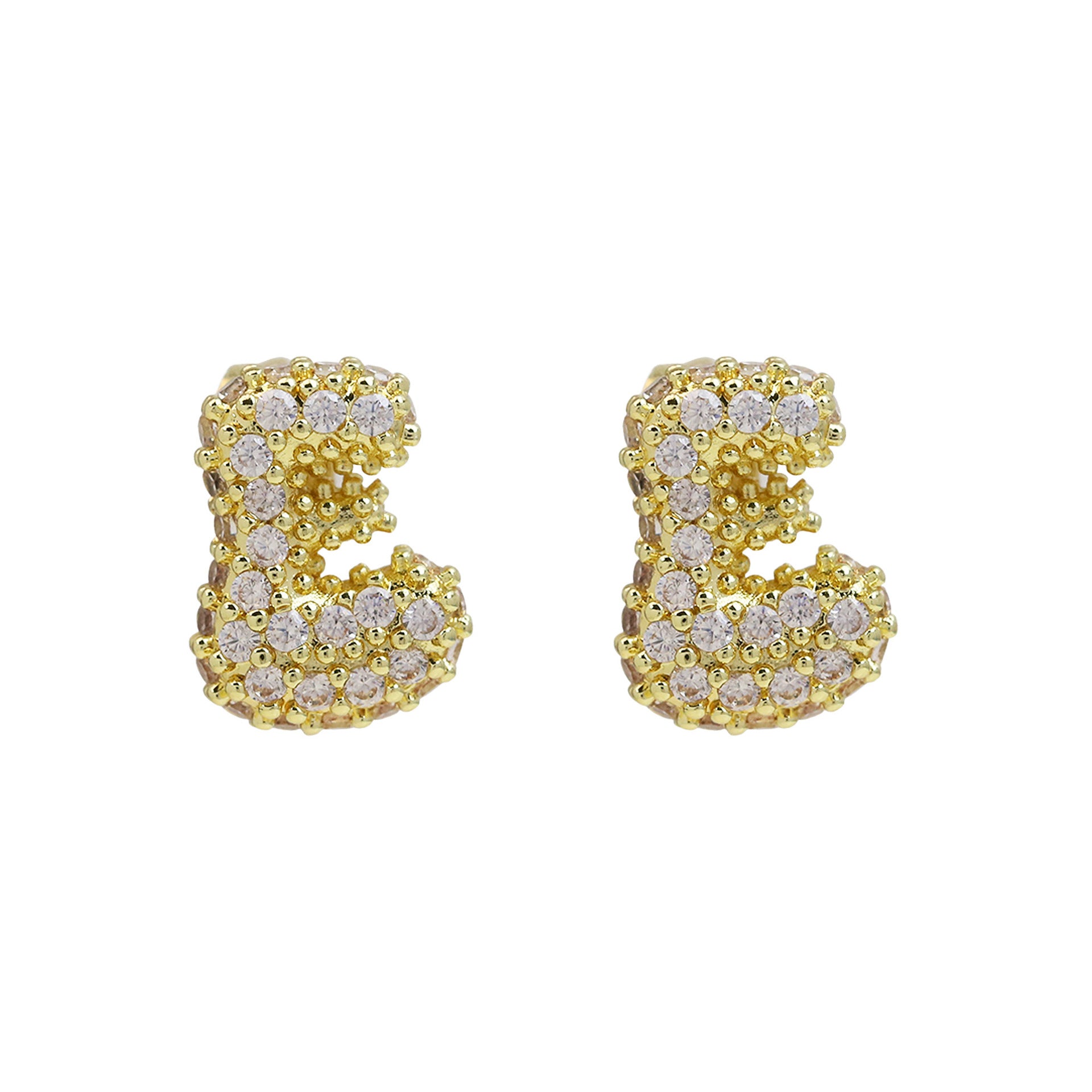 Lillyann Zircon Bubble Letter Earrings - E [WI5H0ZZM]
