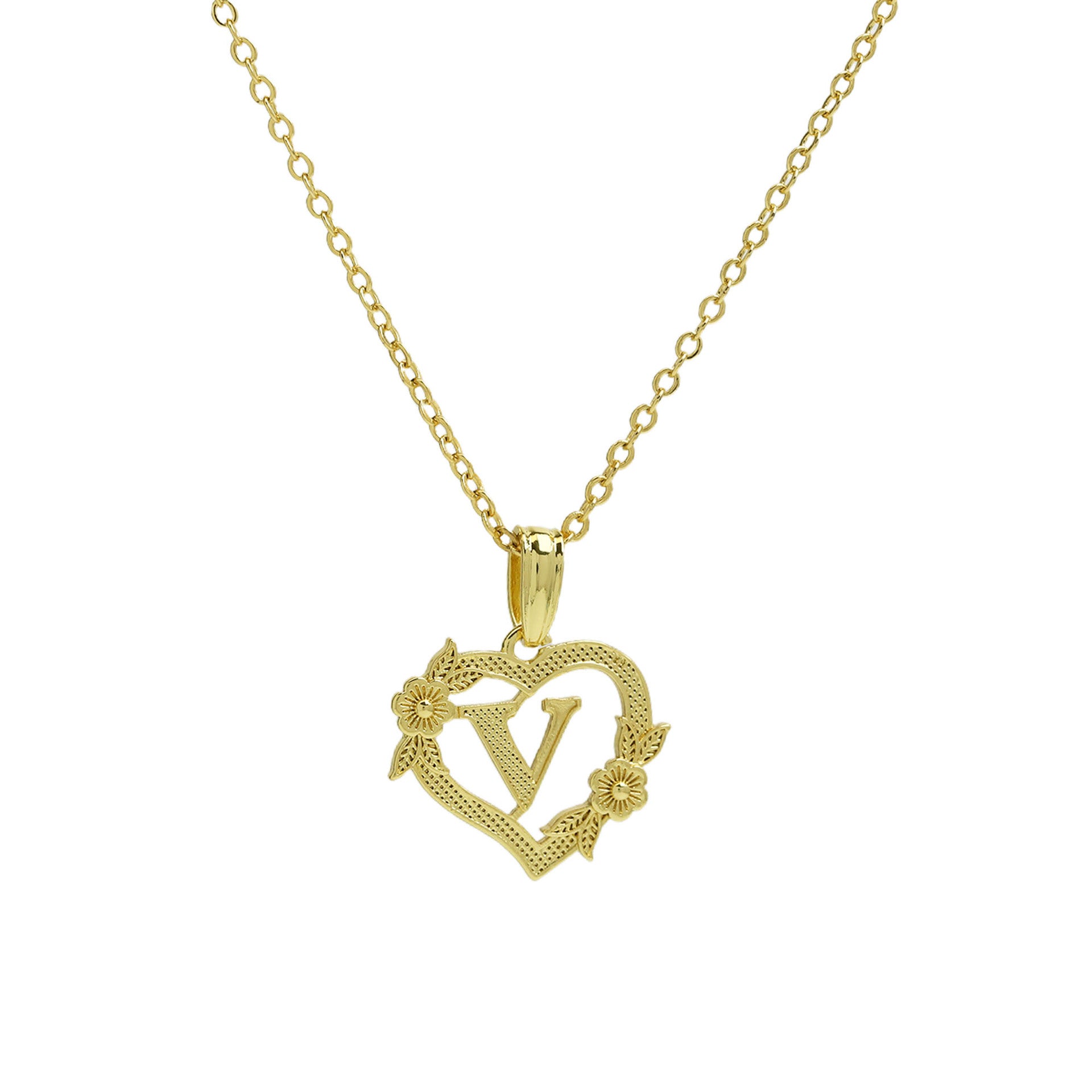 Isobel Initial Heart Pendant Necklace - Necklace V [NXW3FN97]