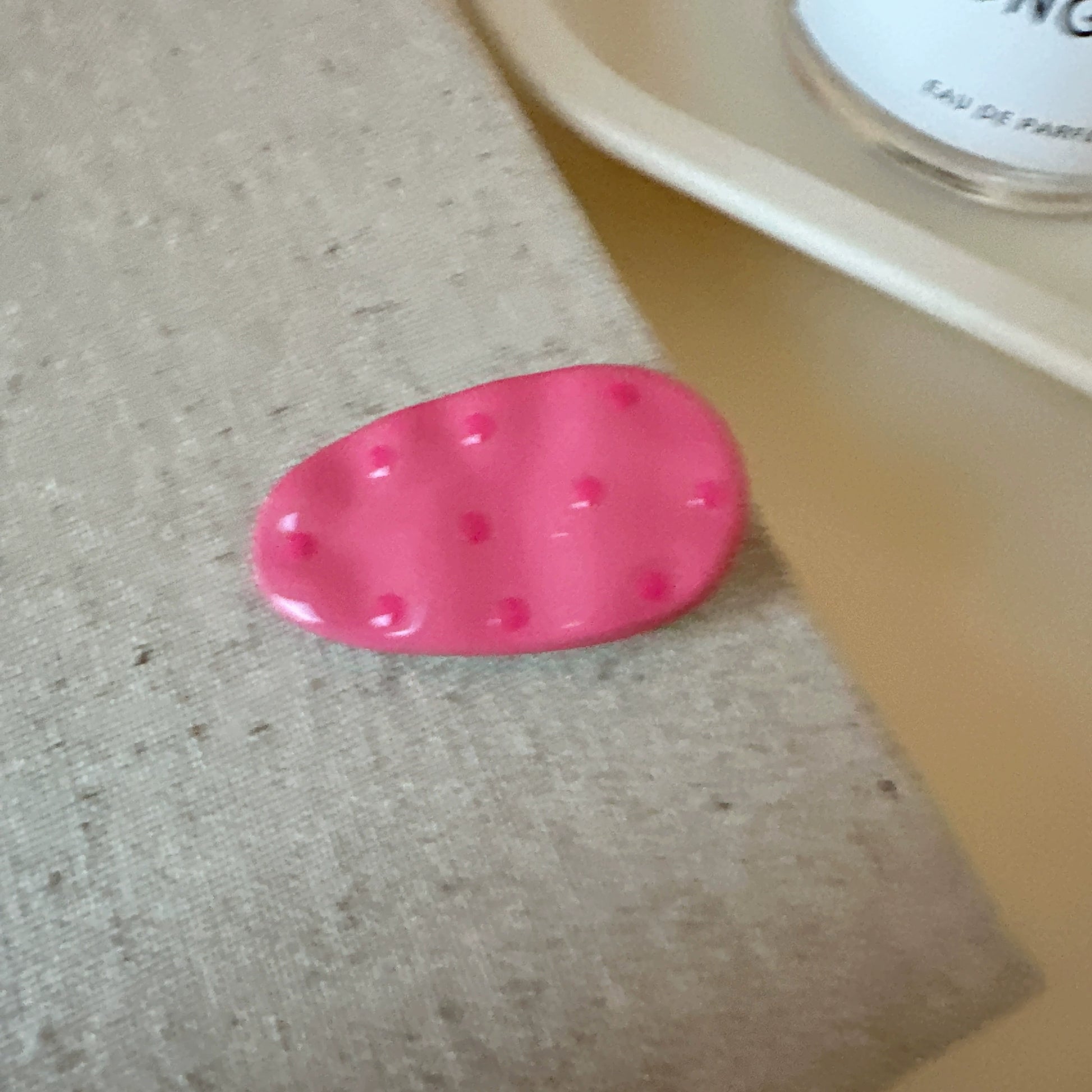 Ryann Polka Dot Hair Clip - Rose Pink (Single) [2UPH9AF7]